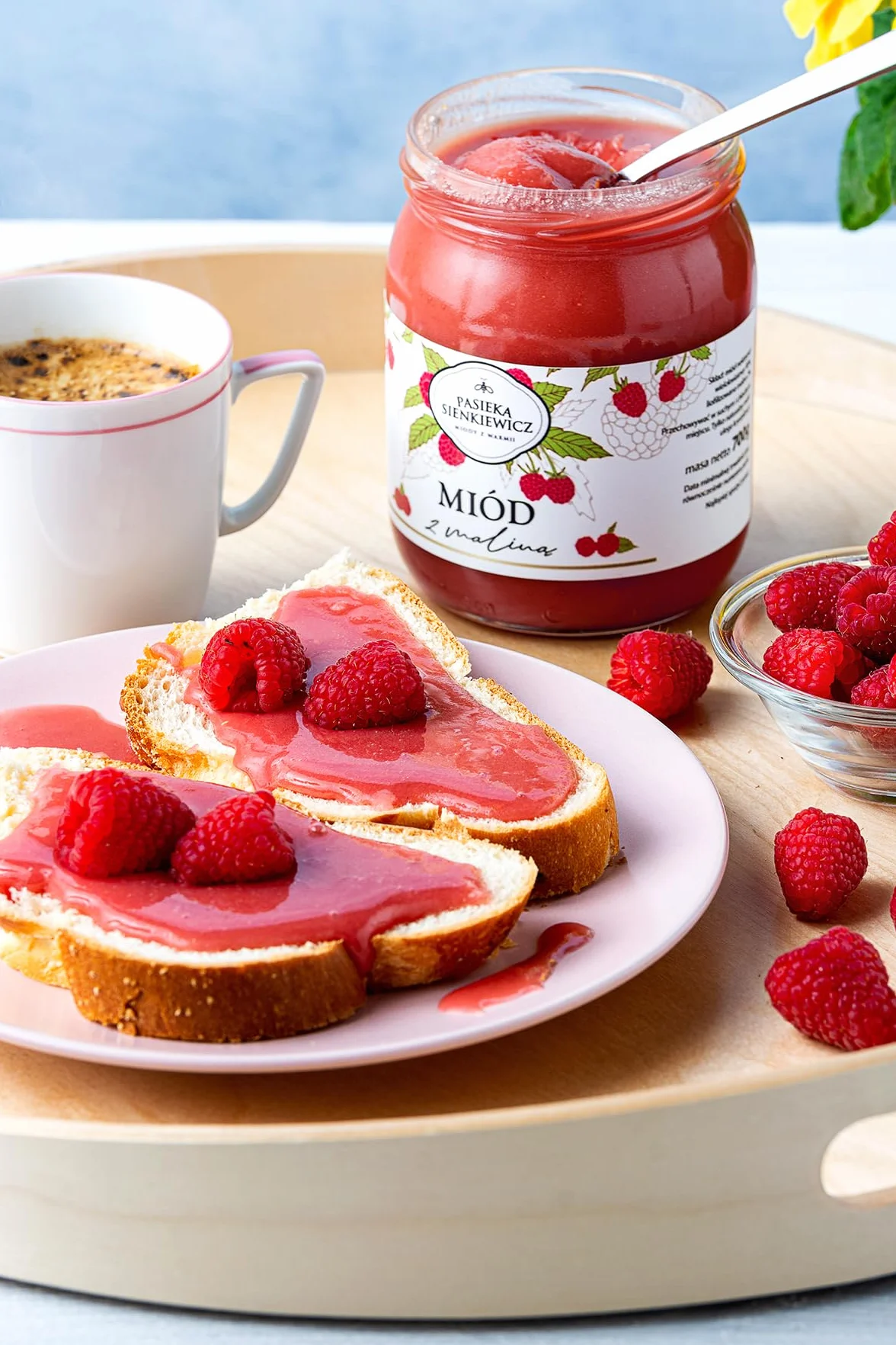 Miód z Maliną 250g Naturalny Kremowany z Owocami i Ziołami