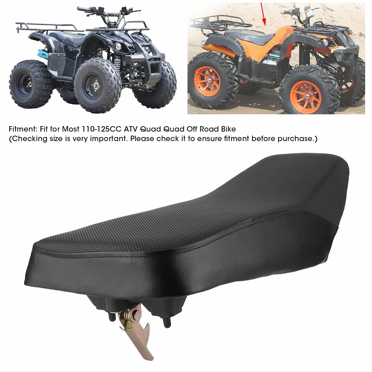 Siodełko Motocyklowe, Uniwersalne Siedzisko Pojazdu Terenowego Plastikowa Poduszka Siedziska Siedzisko Motocyklowe Nadaje Się do Większości Motocykli ATV Quad o Pojemności 110 Cm3-125 Cm3
