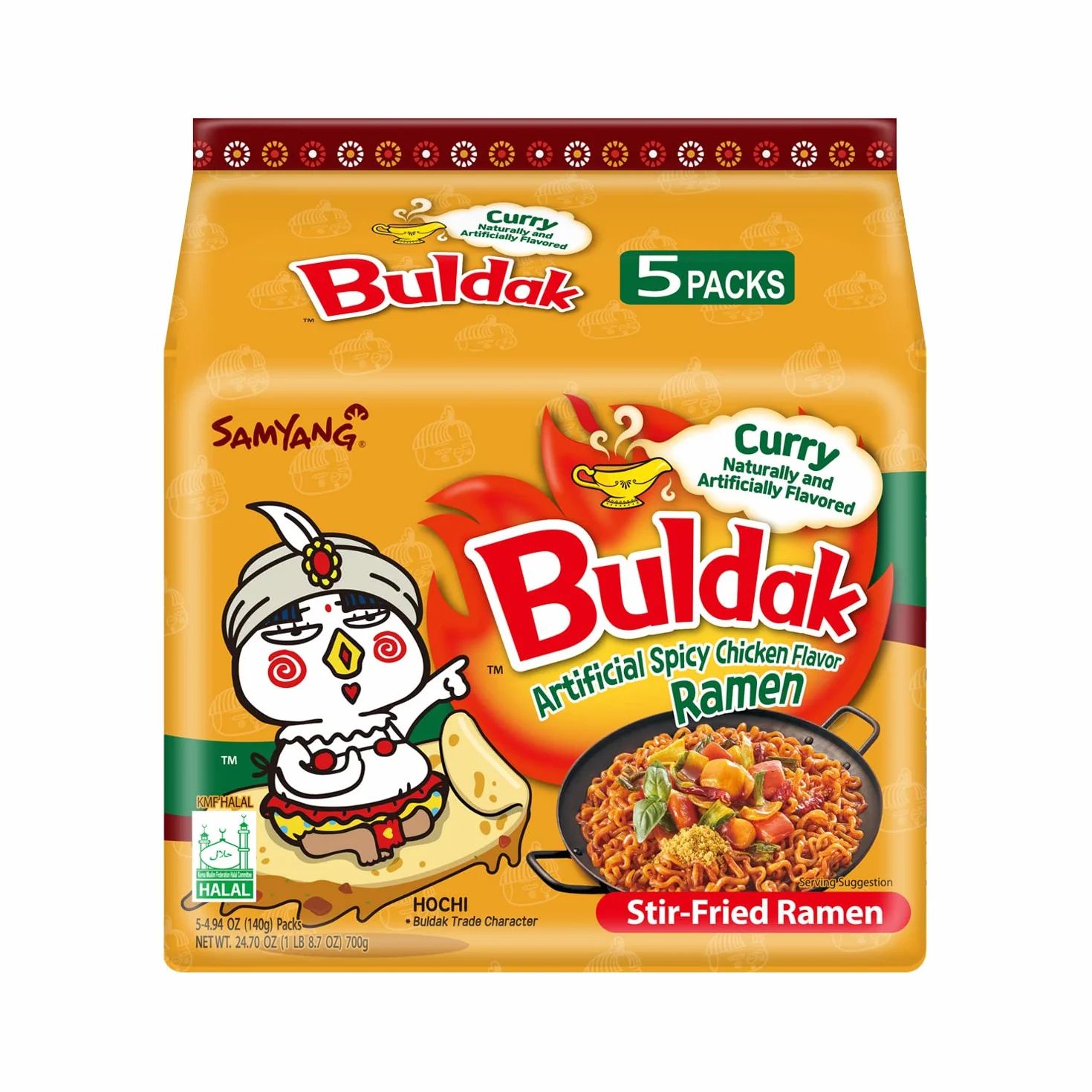 Samyang Buldak Ramen koreański gorący kurczak curry 140g (5 sztuk).