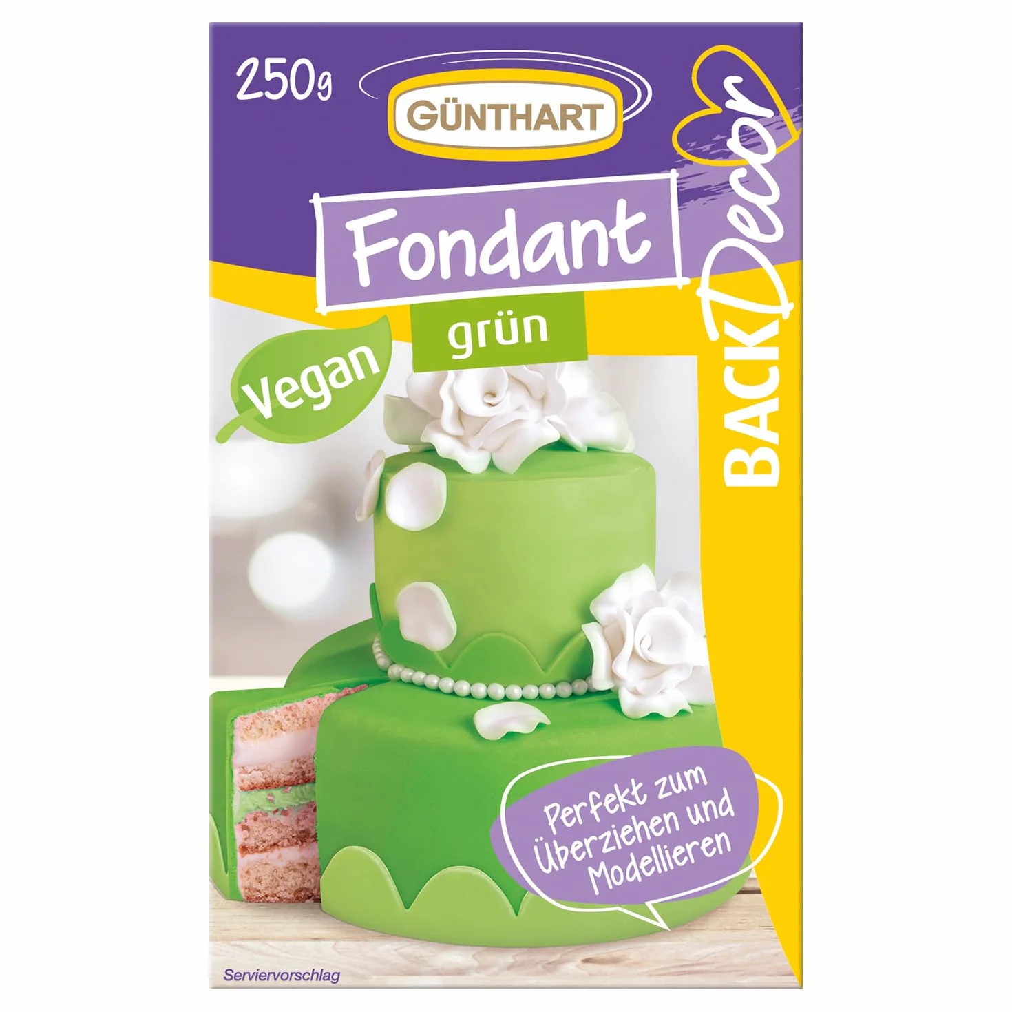 Günthart BackDecor pastelowy fondant zielony 250 g masa modelarska