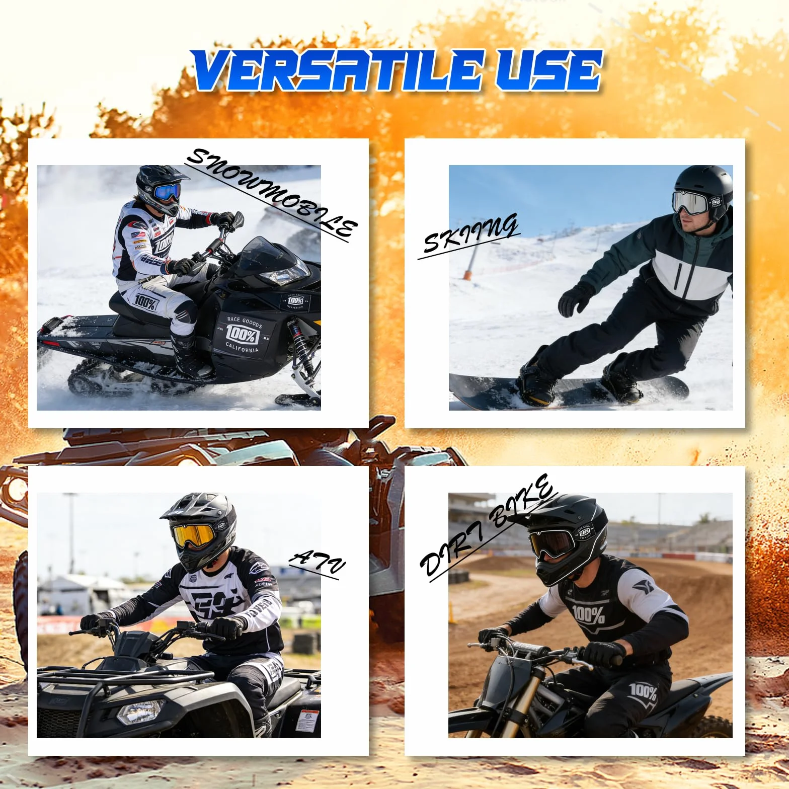 Gogle motocyklowe, gogle motocrossowe, gogle motocyklowe vintage z podwójną gąbką i antypoślizgowym elastycznym paskiem, gogle motocrossowe z wiatroszczelną, pyłoszczelną i ochroną przed
