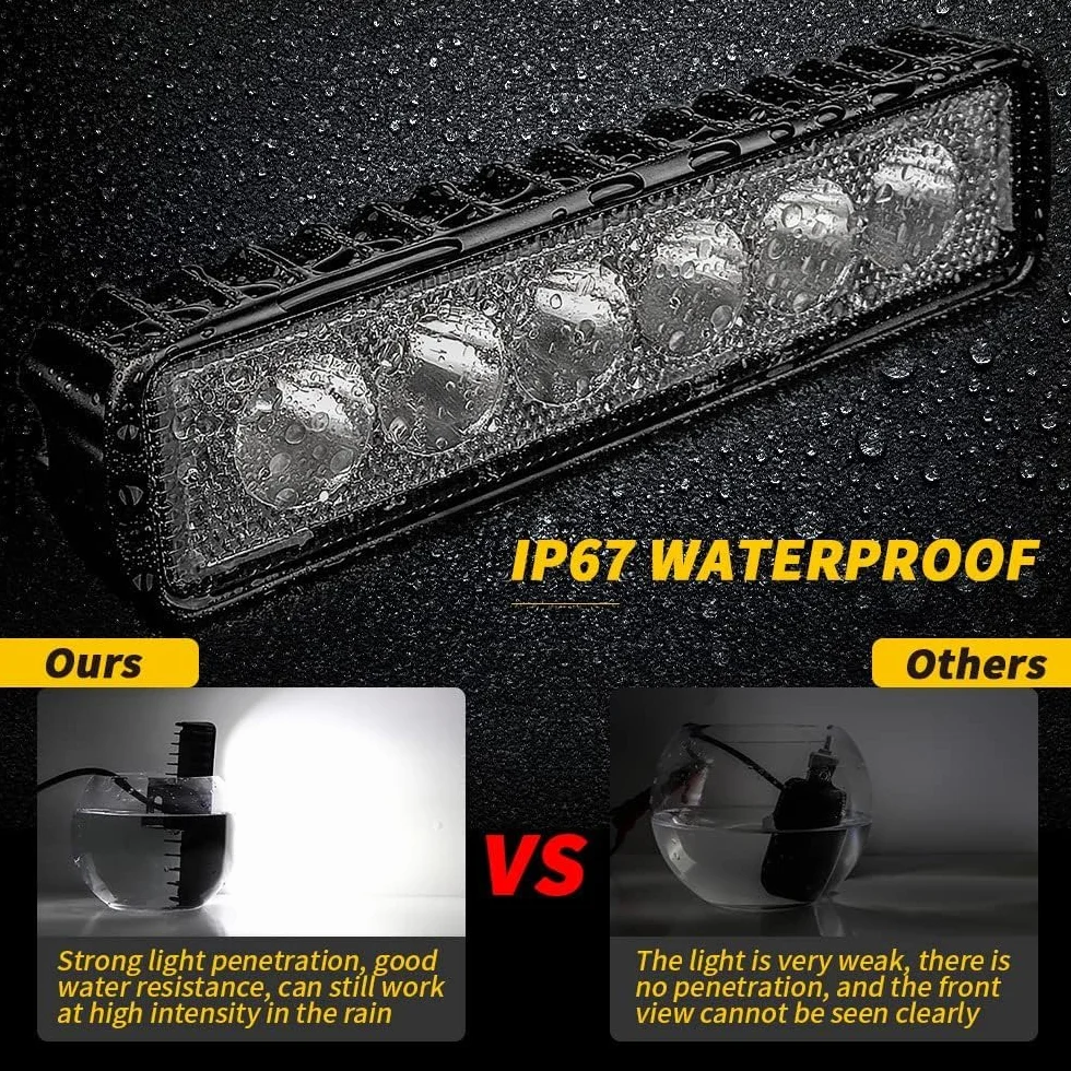 Willpower 4 reflektory robocze LED, 6 cali, 18 W, reflektor LED, 12 V, do samochodów, koparek, przyczep, traktorów, ciężarówek, SUV-ów, offroadów