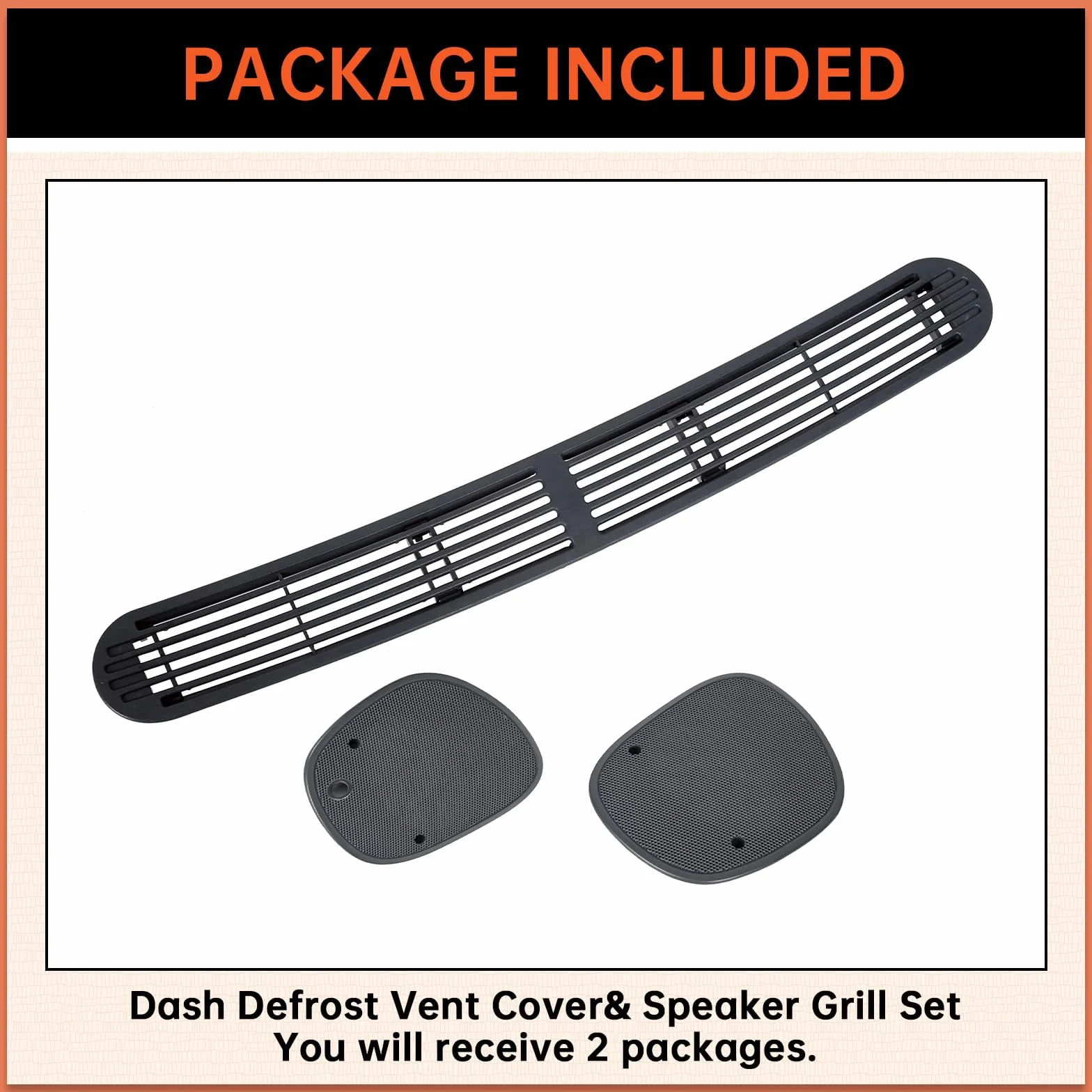 ECOTRIC Dash Defrost Vent Cover Left Right Speaker Grille Set for 1998-2005 Chevrolet S10 GMC Jimmy Sonoma/Oldsmobile Bravada/Blazer
