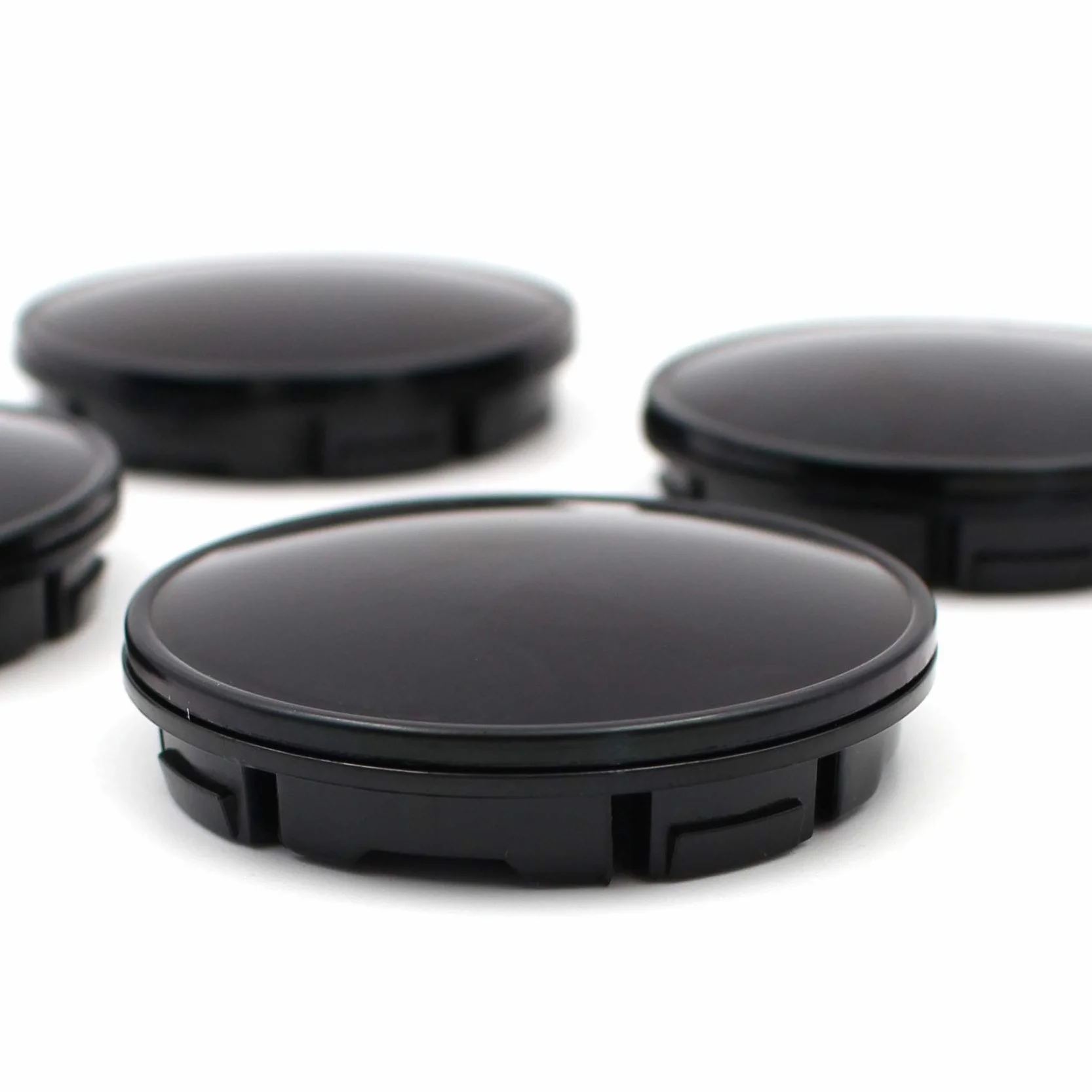 4 x dekielki na felgi o średnicy 56 mm, 60 mm, tworzywo sztuczne ABS aluminiowe zaślepki kołpaki na felgi uniwersalne akcesoria samochodowe (czarny, 56mm Ø)
