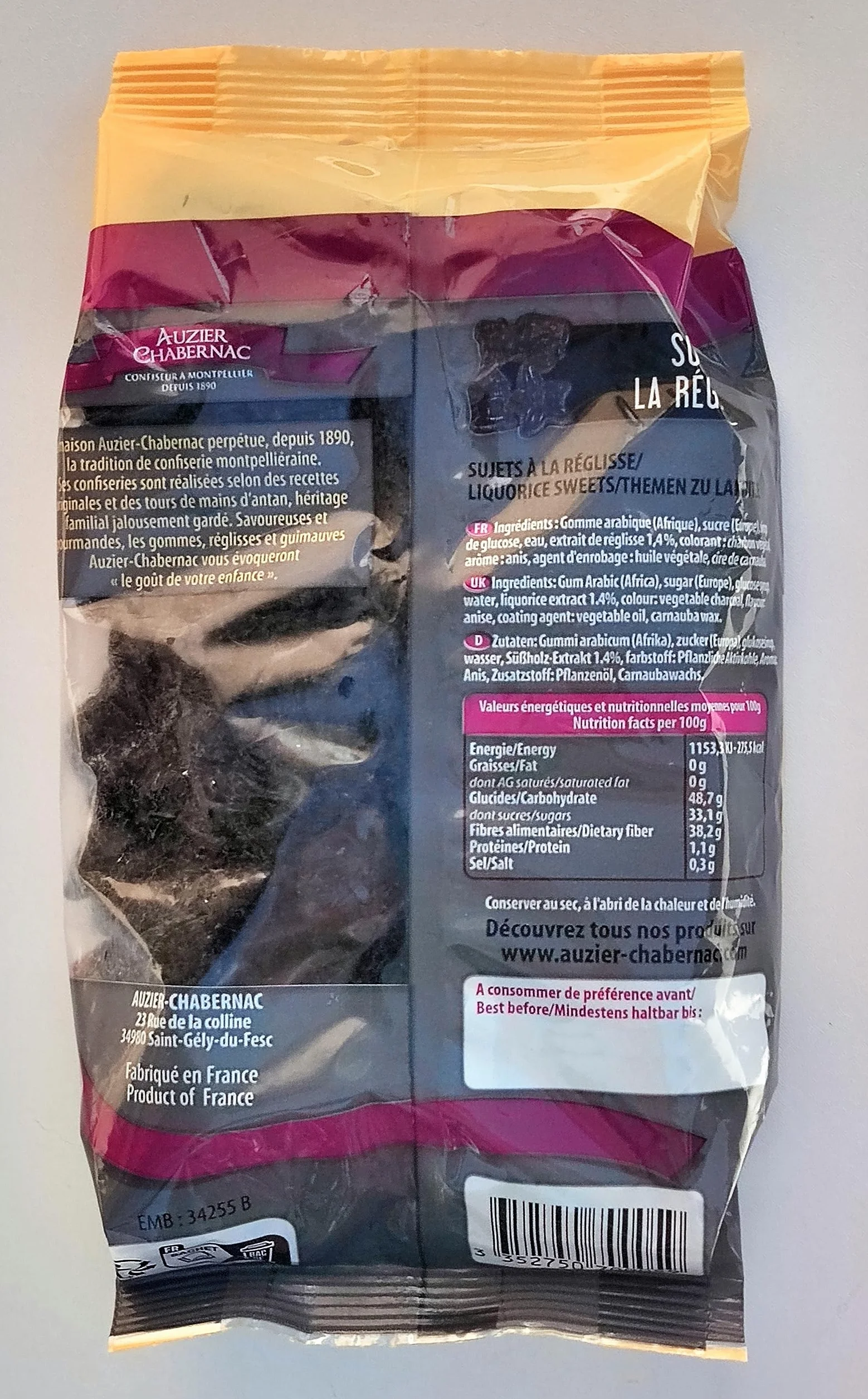 AUZIER CHABERNAC Małe tematy lukrecji - Tradycyjne wyroby cukiernicze: (Torba 400 g: Zestaw 1 szt.)