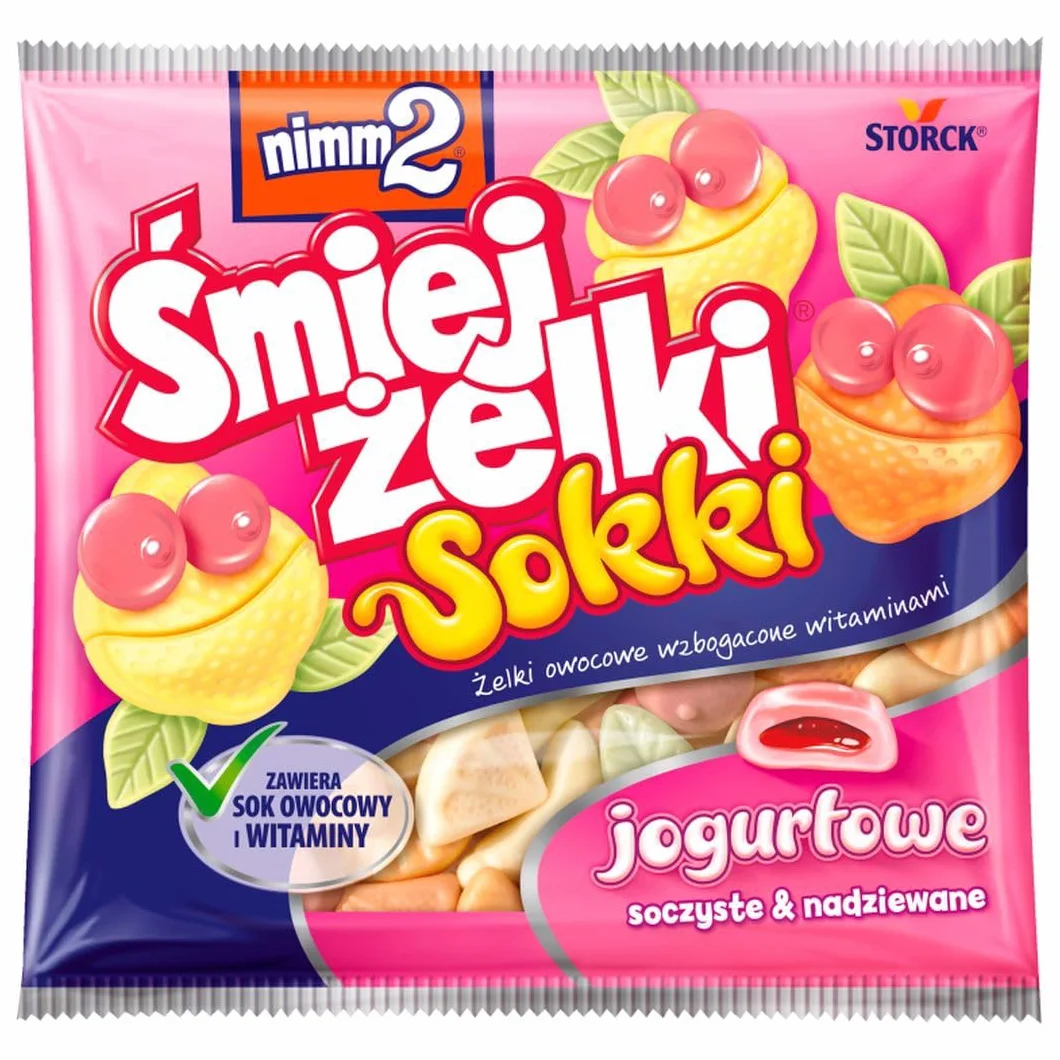 nimm2 Śmiejżelki Sokki jogurtowe Żelki owocowe 90g