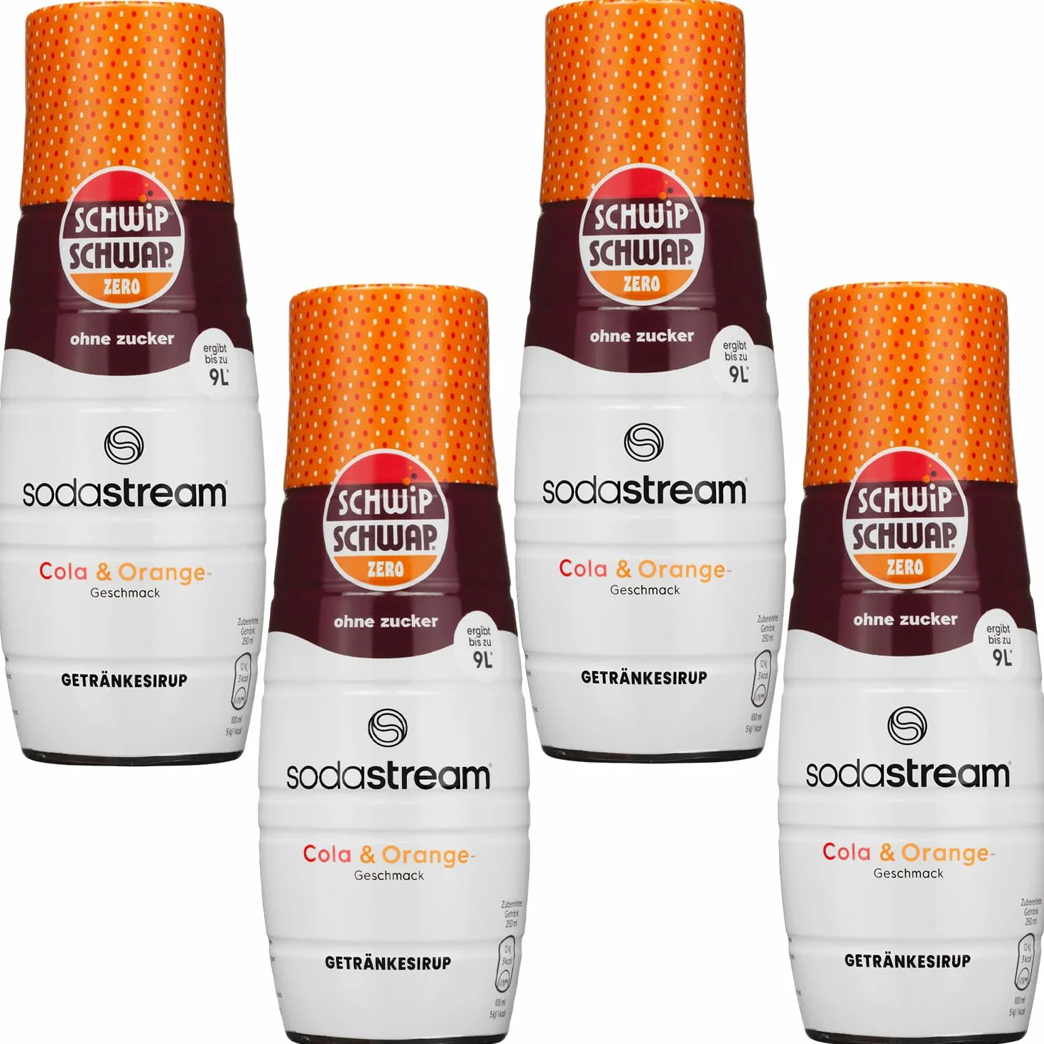 Sodastream 4x SYROP KONCENTRAT DO SATURATORA SCHWIP SCHWAP BEZ CUKRU 440 ml