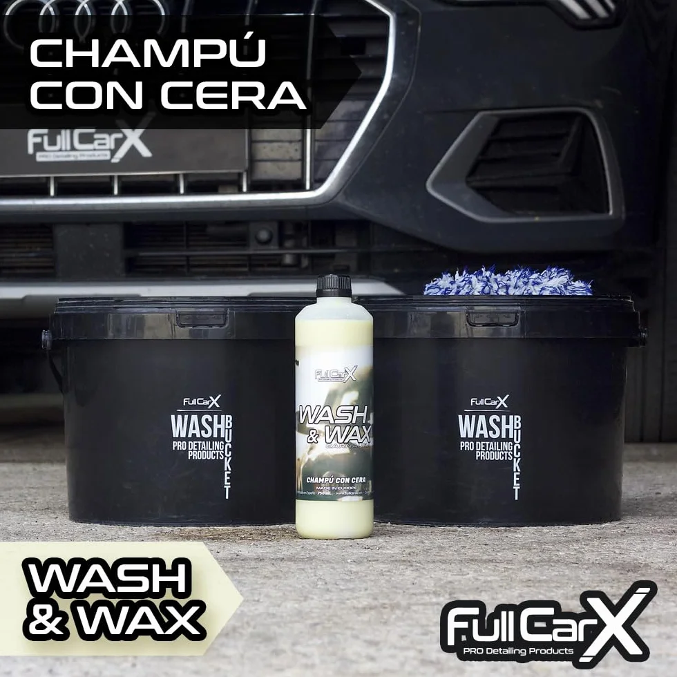 FULLCARX Wash & Wax 750 ml szampon samochodowy z woskiem Carnauba Foam Cleaner skoncentrowany, mycie samochodu na wysoki połysk, szampon do mycia wosku, polerowanie 2 w 1, profesjonalny produkt do