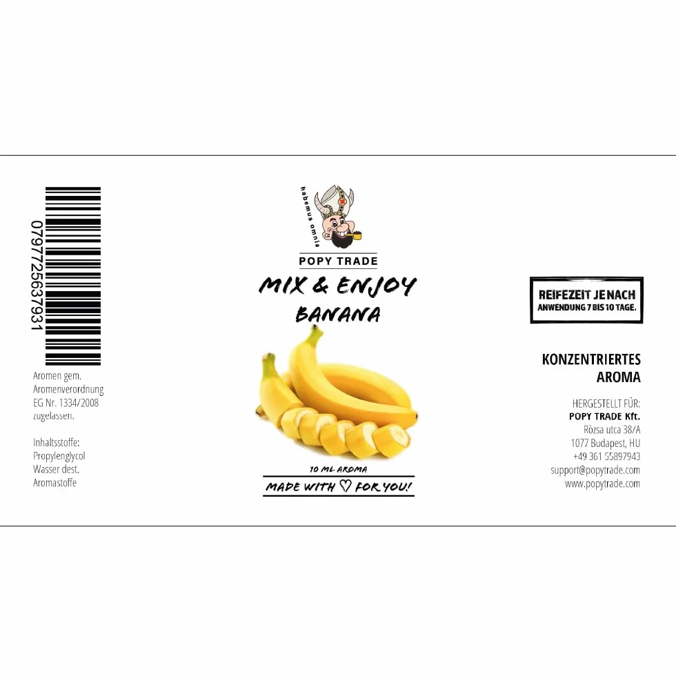 POPY TRADE Overdosed Aroma 10 ml Banana do atomizerów wytwornic mgły dyfuzorów