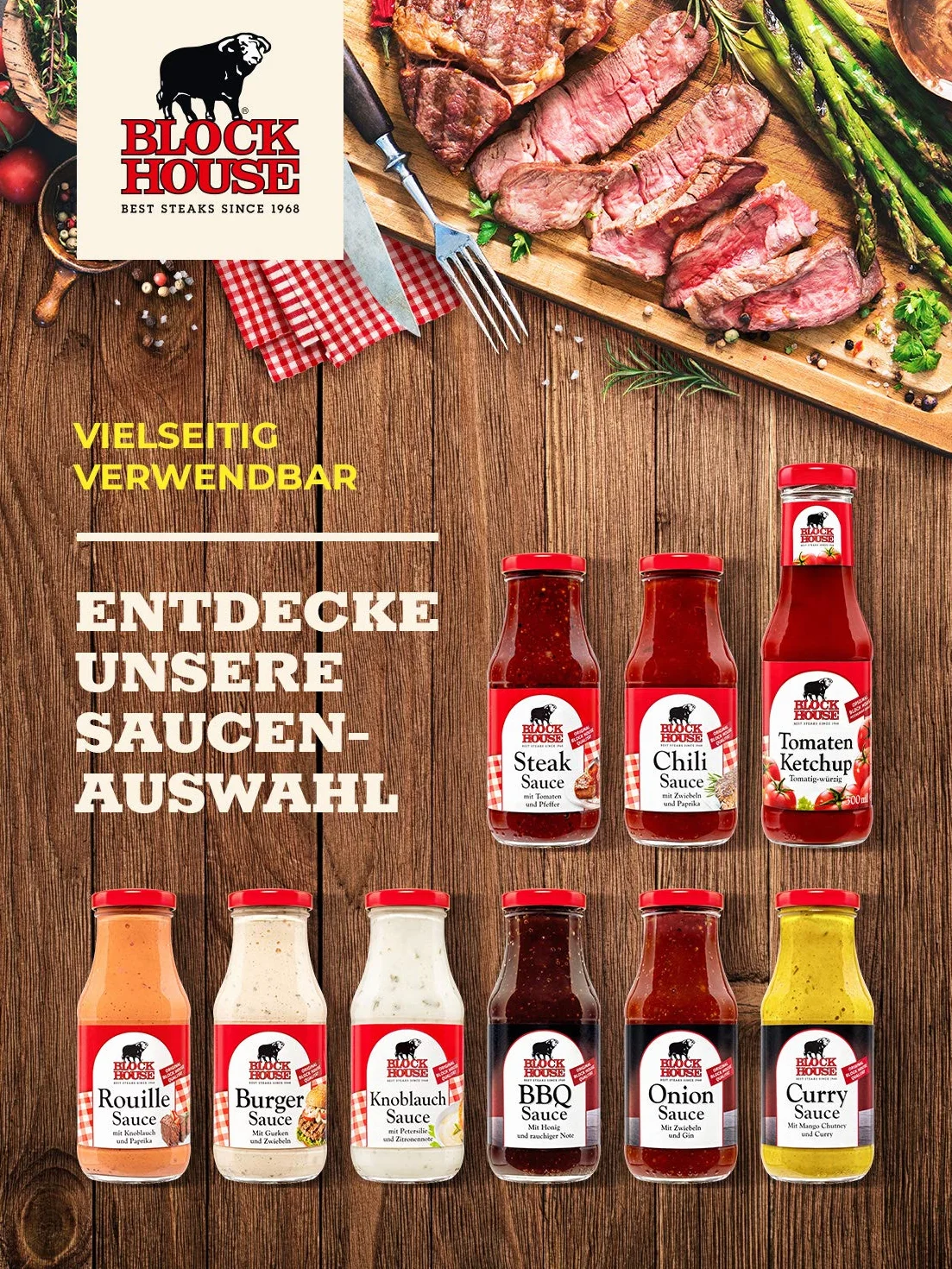 Sos do steków firmy Block House, 240 ml
