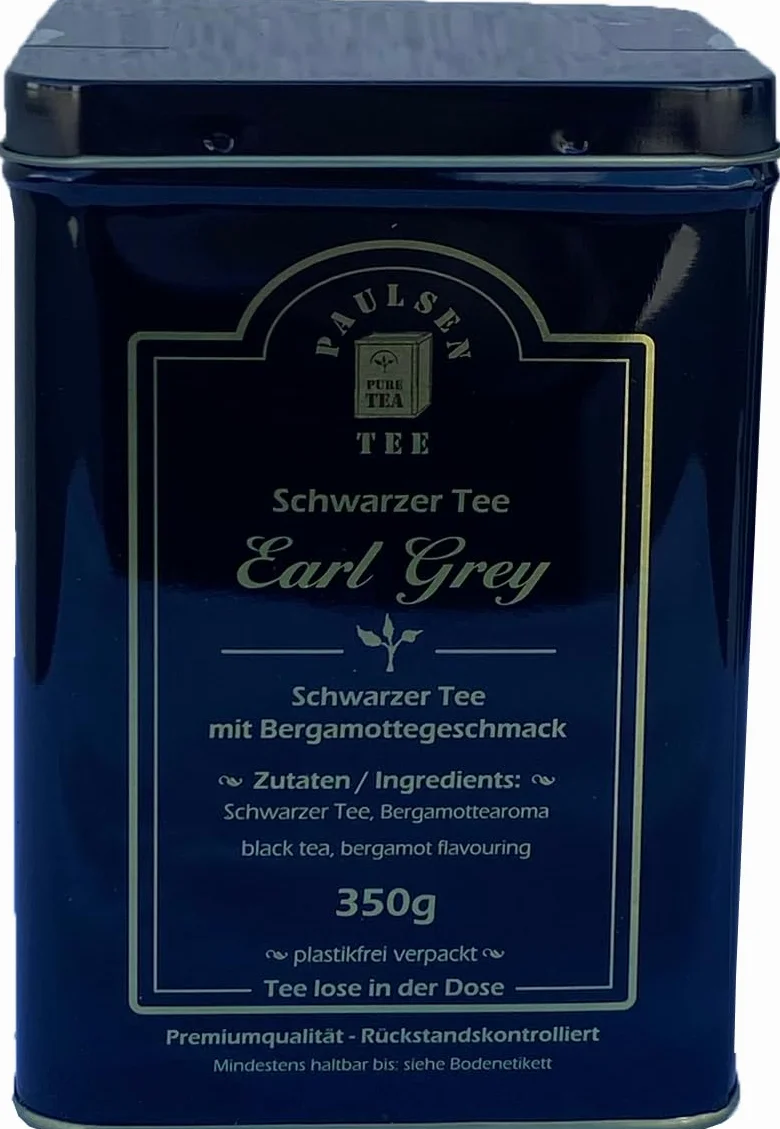 Earl Grey, Paulsen czarna herbata z aromatem bergamotki 350g w pudełku nadającym się do kontaktu z żywnością