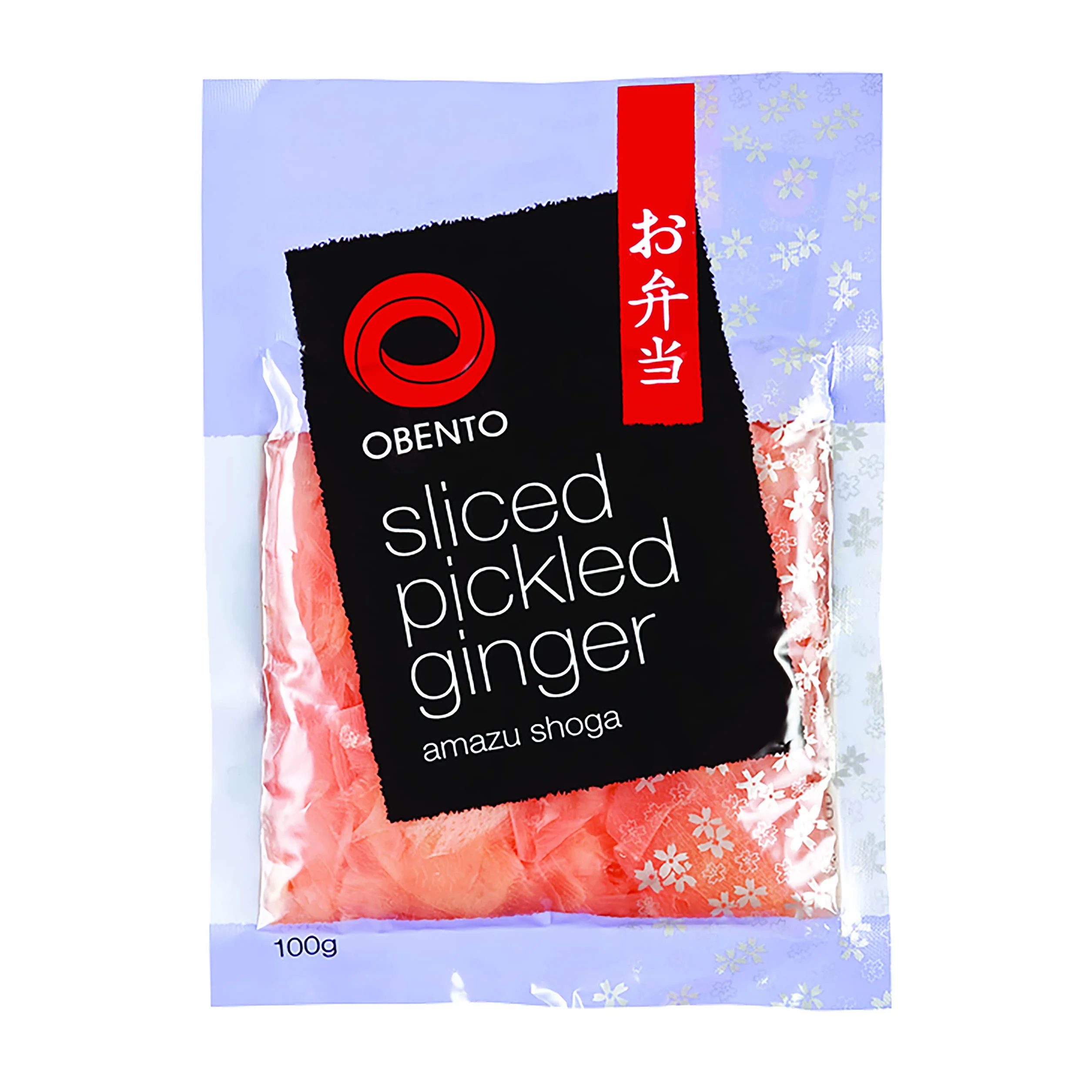 Obento Sliced Pickled Ginger Pink (marynowany imbir różowy w plasterkach), 100 g