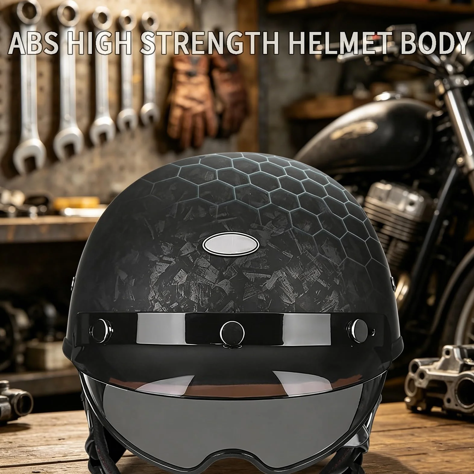 Kask Motocyklowy Jet z Homologacją ECE R22.06, Retro Orzeszek Vintage z Wbudowaną Blendą Przeciwsłoneczną dla Kobiet i Mężczyzn, DOT Legalny na Drogi dla Skutera, Maska w Zestawie