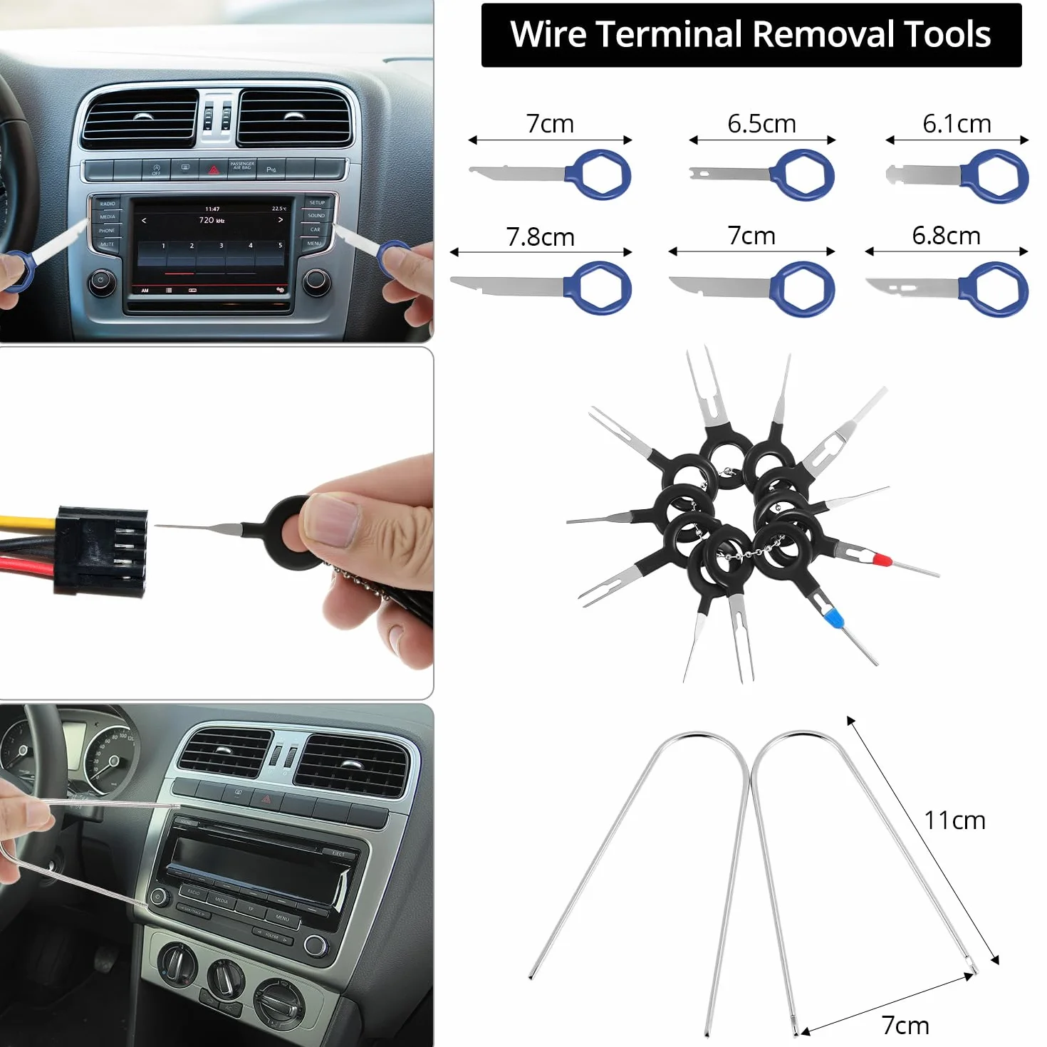 QWORK® 330 sztuk zestaw narzędzi do demontażu samochodu, narzędzie do instalacji wykładziny wewnętrznej samochodu, narzędzie dźwigniowe do wykładziny wewnętrznej