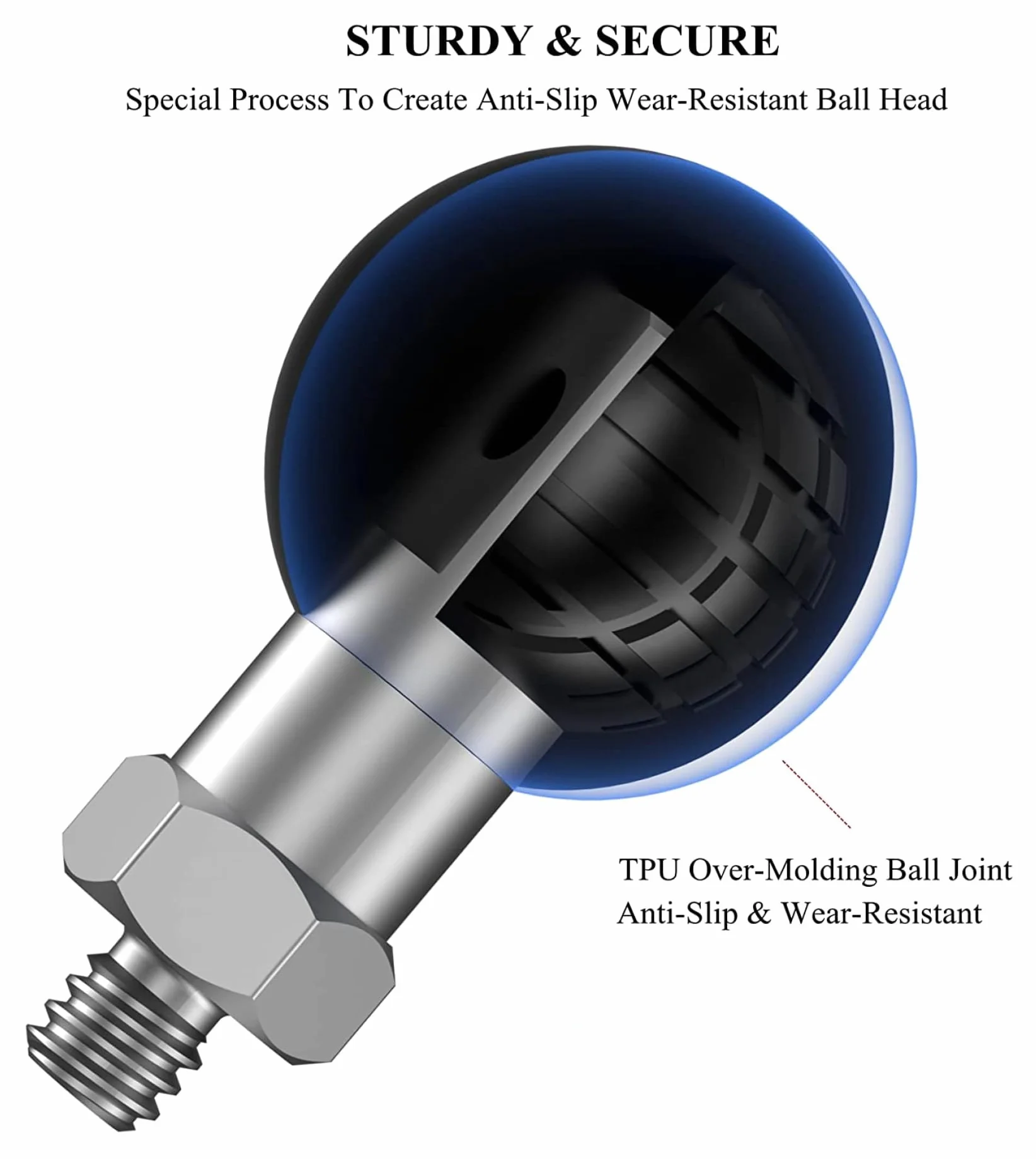 1" Ball Mount Ball Adapter Motocykl ATV lusterko wsteczne śruba z łbem kulowym M8 x 1,25 mm, kompatybilny z uchwytami RAM (SZ-M8 x 1)