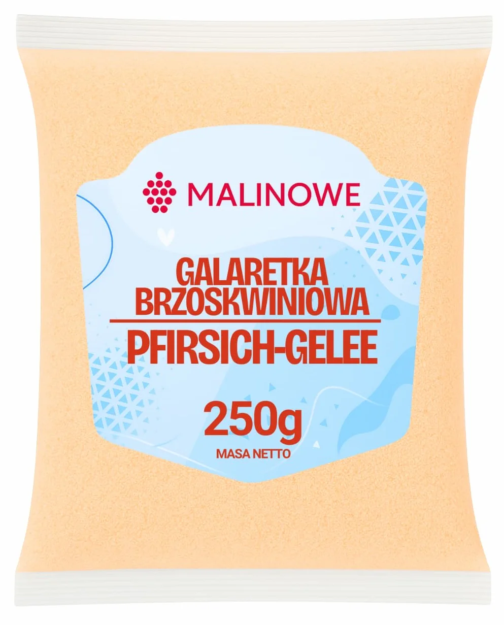 Malinowe GALARETKA BRZOSKWINIOWA W PROSZKU 250g Naturalna Jakość Premium