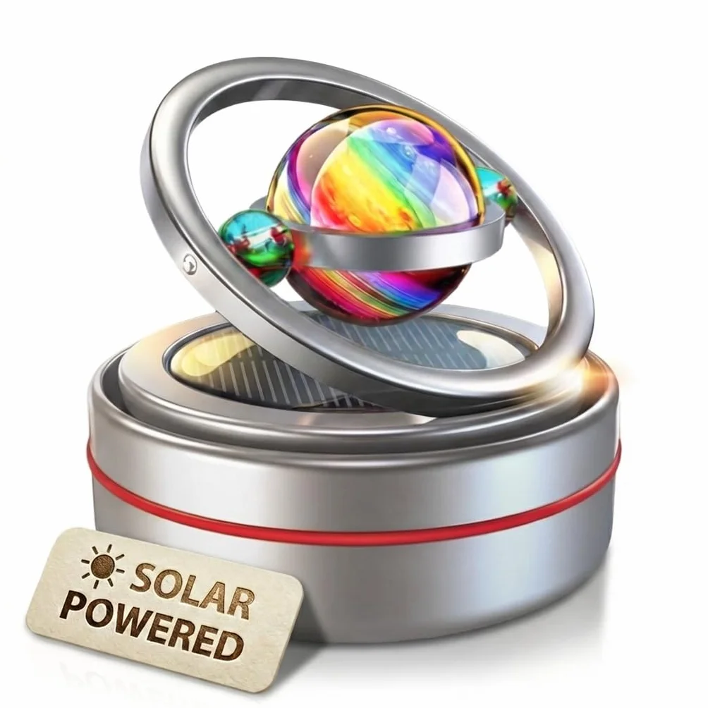 Solar Celestial Fidget Spinner Lucky Car Decoration Automatyczna zasilana słońcem akcesoria domowe i samochodowe, wymiana prezentów urodzinowych na Dzień Ojca, dyfuzor zapachowy, perfumy nie są