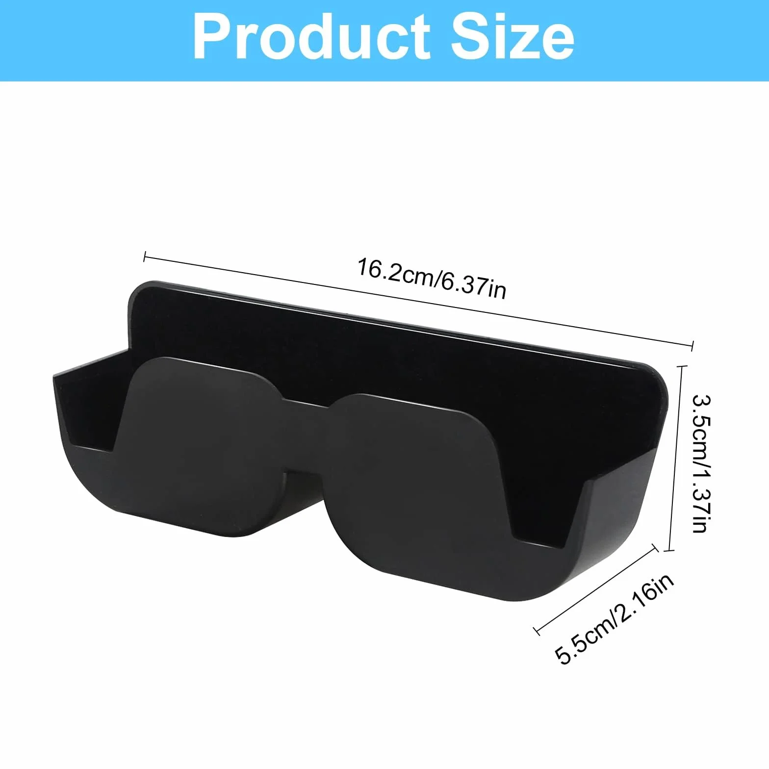 Samochodowa półka na okulary 165x55x35 mm samoprzylepna z filcową wyściółką
