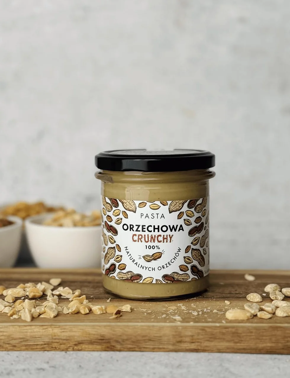 Masło orzechowe Crunchy 100% orzeszków ziemnych bez dodatku cukru i oleju palmowego zestaw 2x300 g