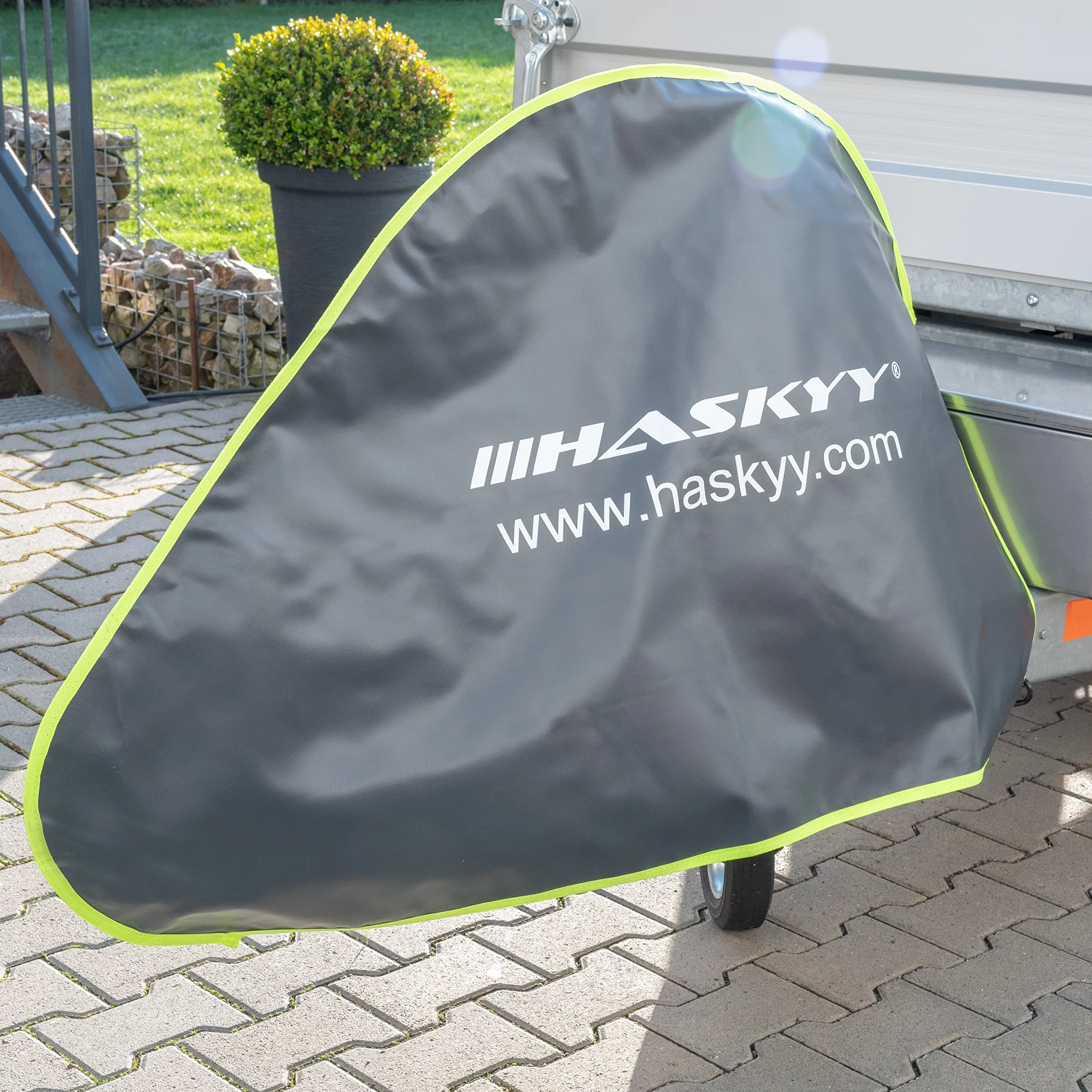 HASKYY Osłona dyszla przyczepy kempingowej, odblaskowa, 130 x 75 cm, XXXL, pokrowiec ochronny na dyszel, wodoszczelna, uniwersalna osłona haka holowniczego