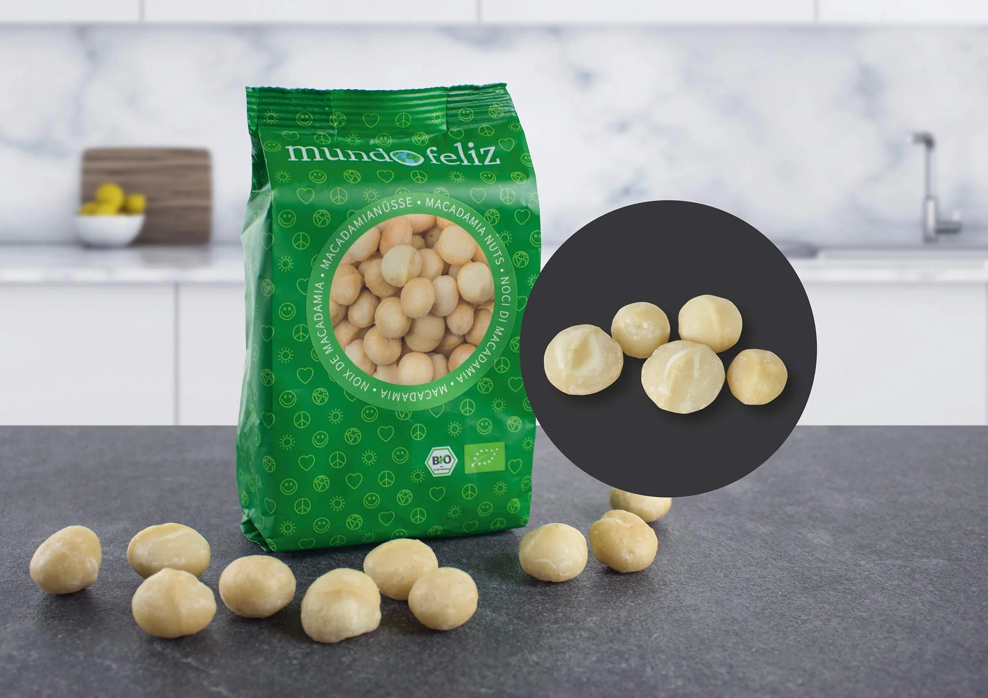 Mundo Feliz Organiczne Surowe Orzechy Makadamia 5 X 100 G