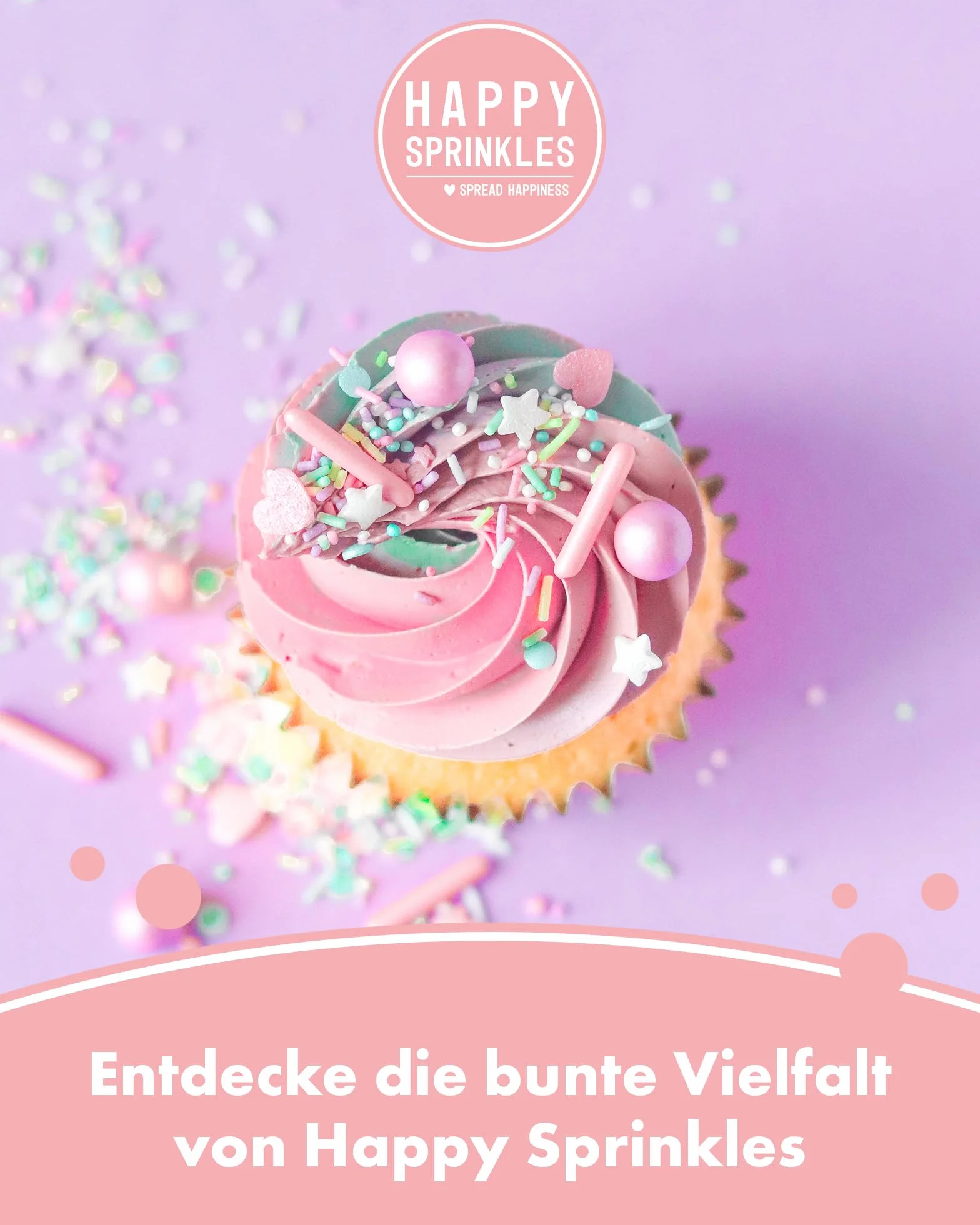 Happy Sprinkles Pastel Vibes 90 g, kolorowa posypka z czekoladą do dekoracji, idealna dekoracja na tort, nadaje się do ciastek, lodów i ciast