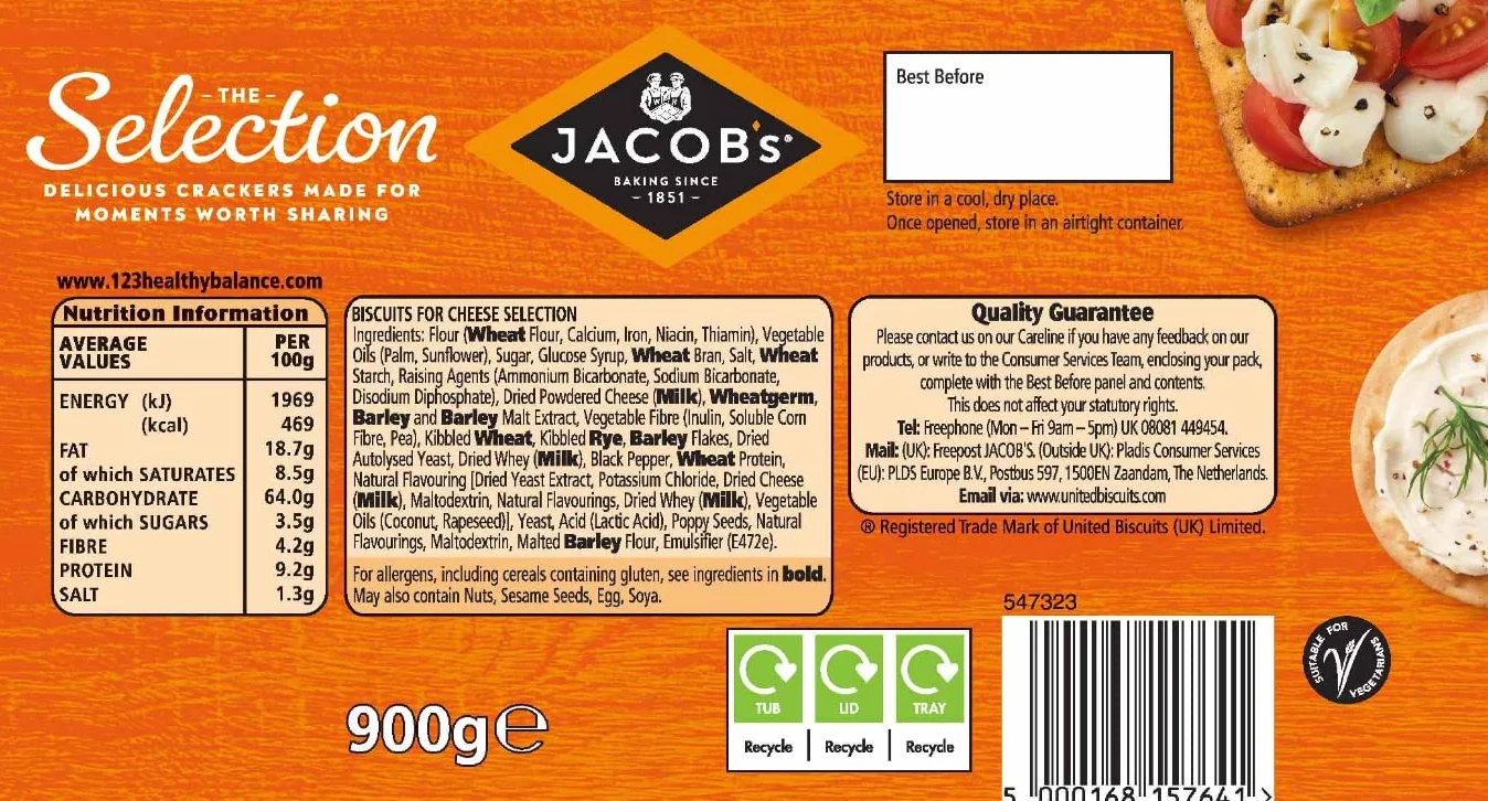 Jacobs Selection Crackers Box 8 rodzajów 900 g