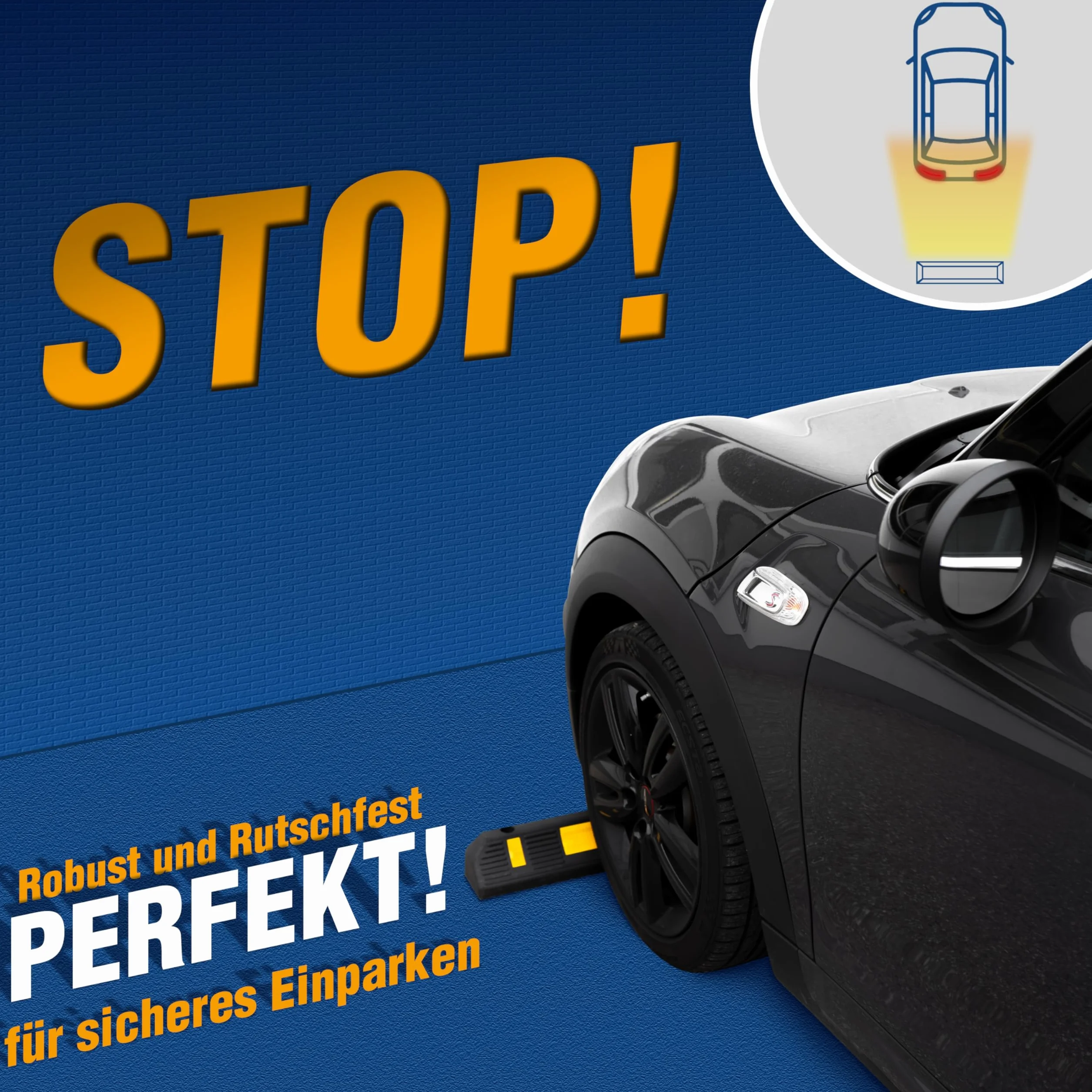 Petex 49010004 stoper garażowy z paskami odblaskowymi zgodny z ECE R 104