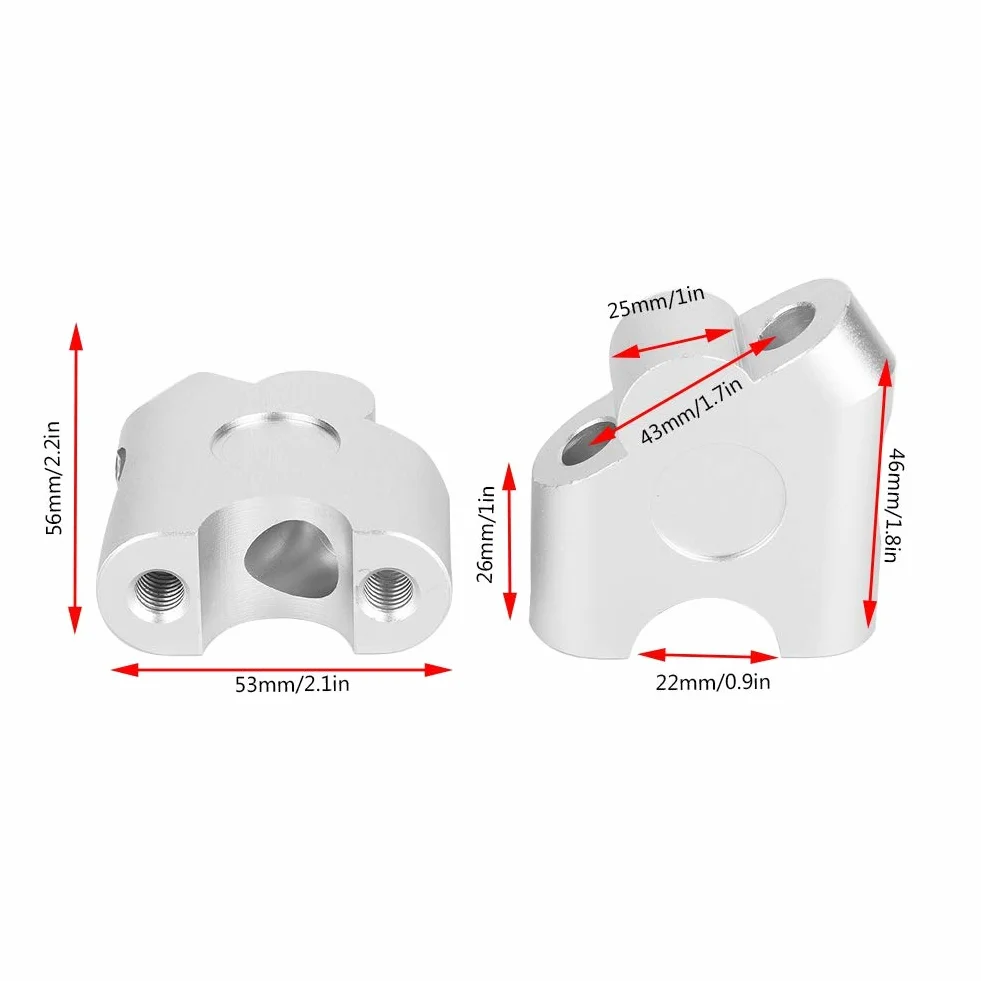 Zacisk kierownicy motocykla, 22mm uniwersalny uchwyt motocykla Bar Riser zacisk na kierownicę Powrót Move Adapter do montażu (chrom)