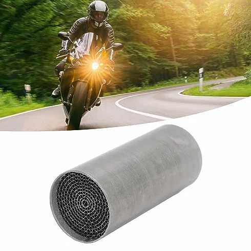 Katalizator Rury Wydechowej Motocykla ze Stali Nierdzewnej 42x100mm Uniwersalny Przedni Środkowy Tłumik