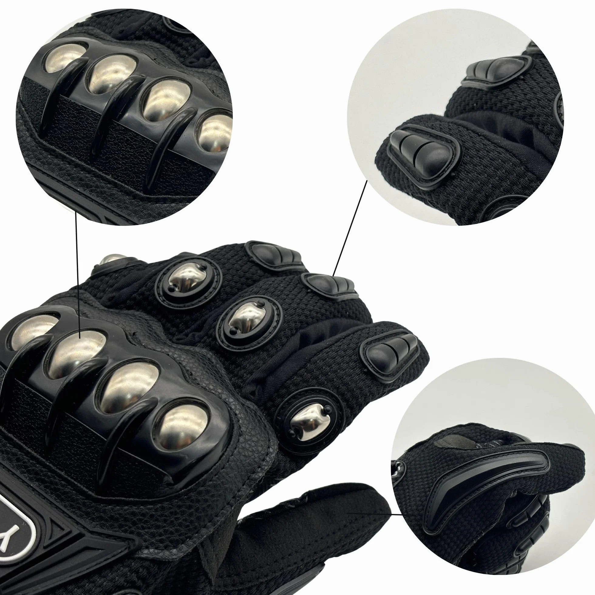 Motocyklowe rękawice Powersports dla mężczyzn, do obsługi ekranów dotykowych, rękawice motocyklowe z twardą skorupą i wyściółką dłoni do sportów wyścigowych