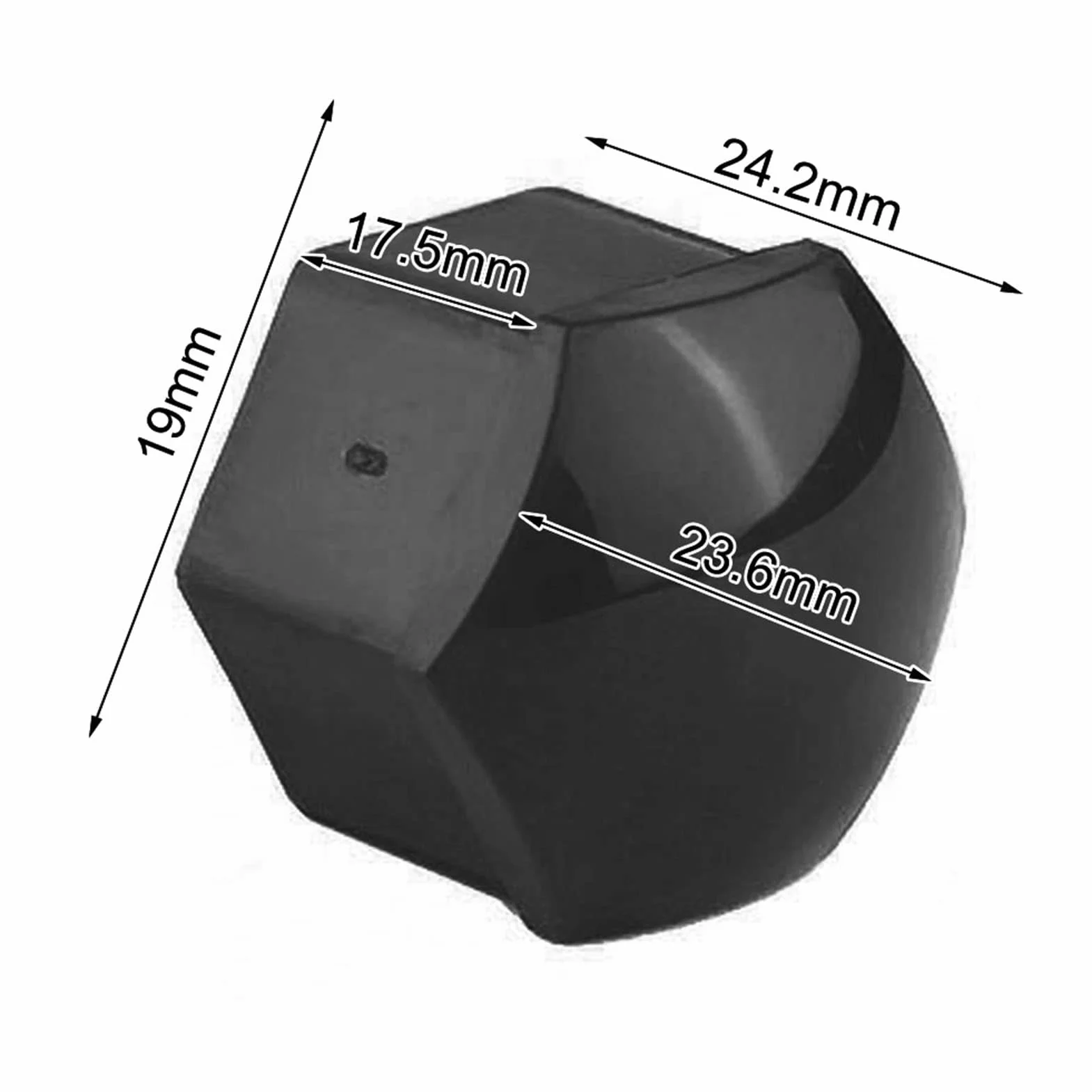 Nakrętka koła samochodu 19mm 20 sztuk Czarny