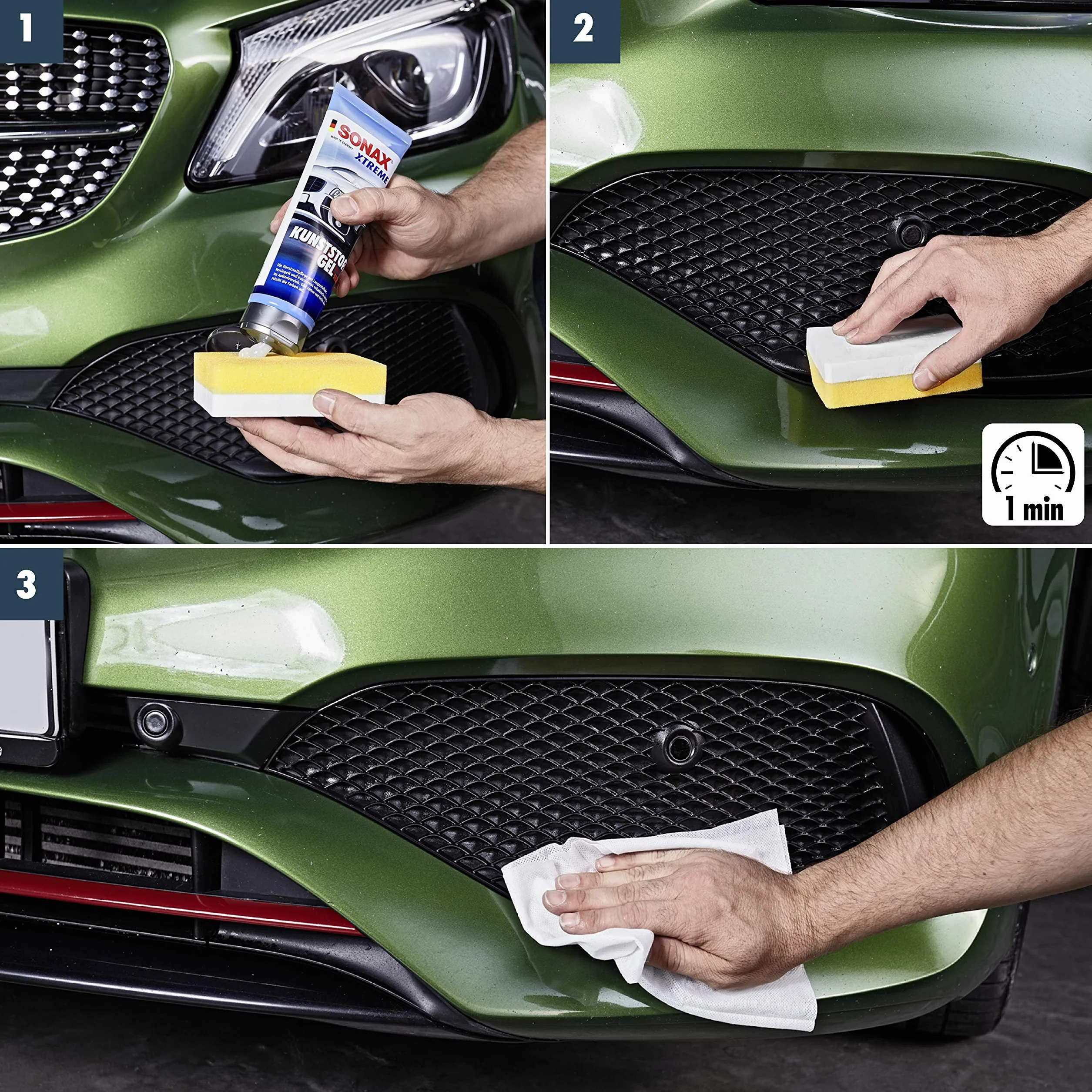 SONAX XTREME PLASTIC RESTORER GEL (250 ml) - Pielęgnacja plastiku o długotrwałym działaniu. Uszczelnia i chroni niepomalowane części zewnętrzne | Nr artykułu 02101410-810