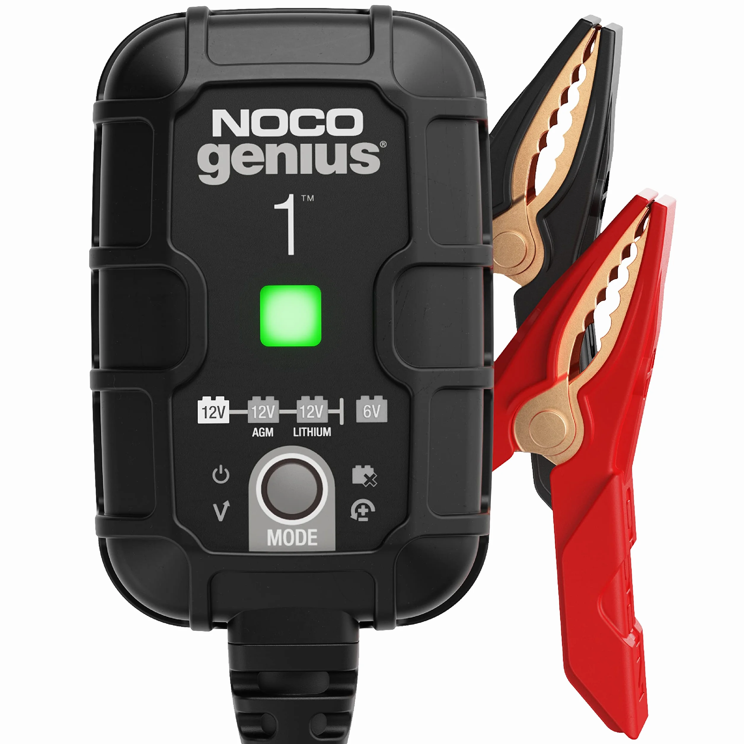 NOCO GENIUS1EU, W Pełni Automatyczna Inteligentna Ładowarka 1A Do Akumulatorów 6V i 12V, Konserwator, Podtrzymująca i Odsiarczająca Z Kompensacją Temperaturową