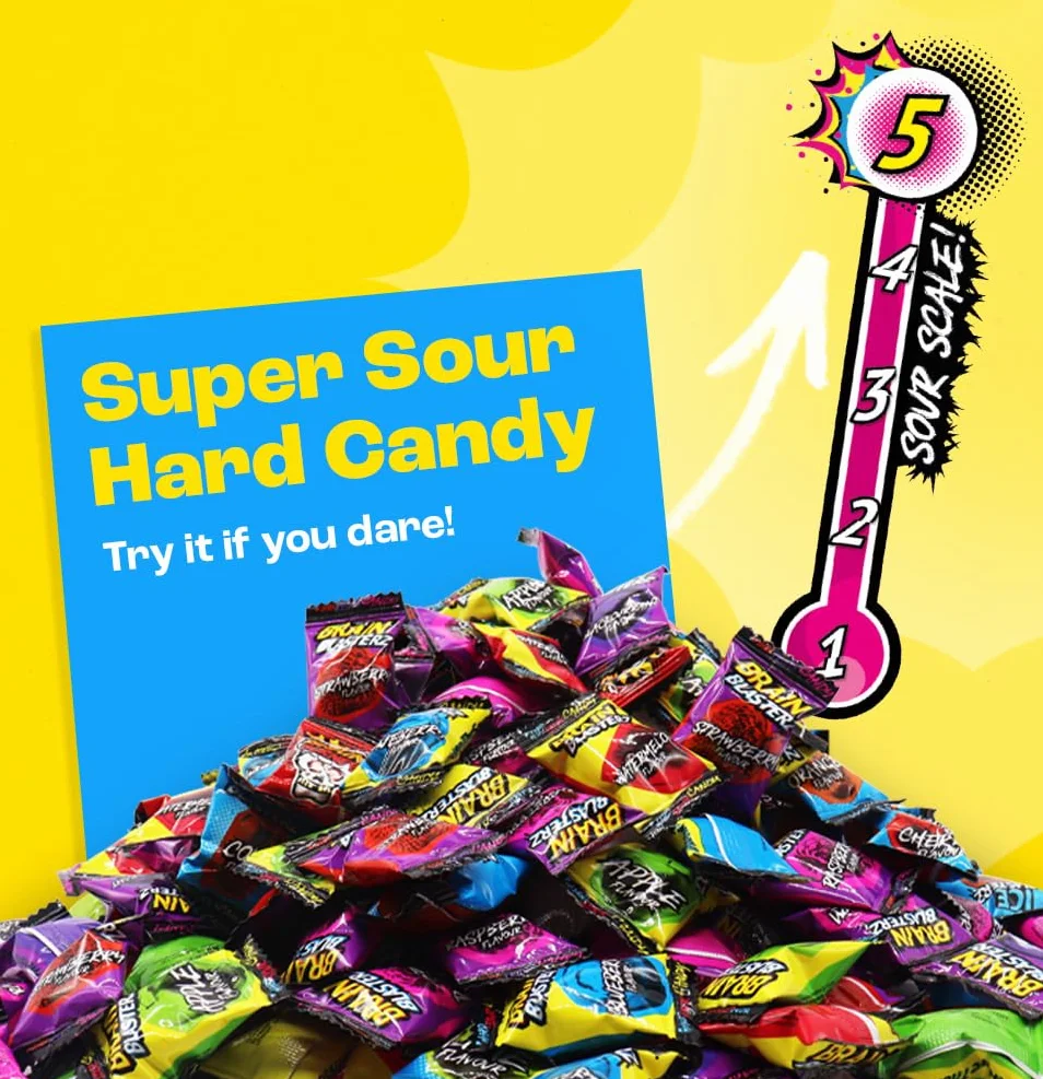 Brain Blasterz Sour Sweets Gift Box LARGE 27pcs Halal Candy Collection Vegan American Sweets