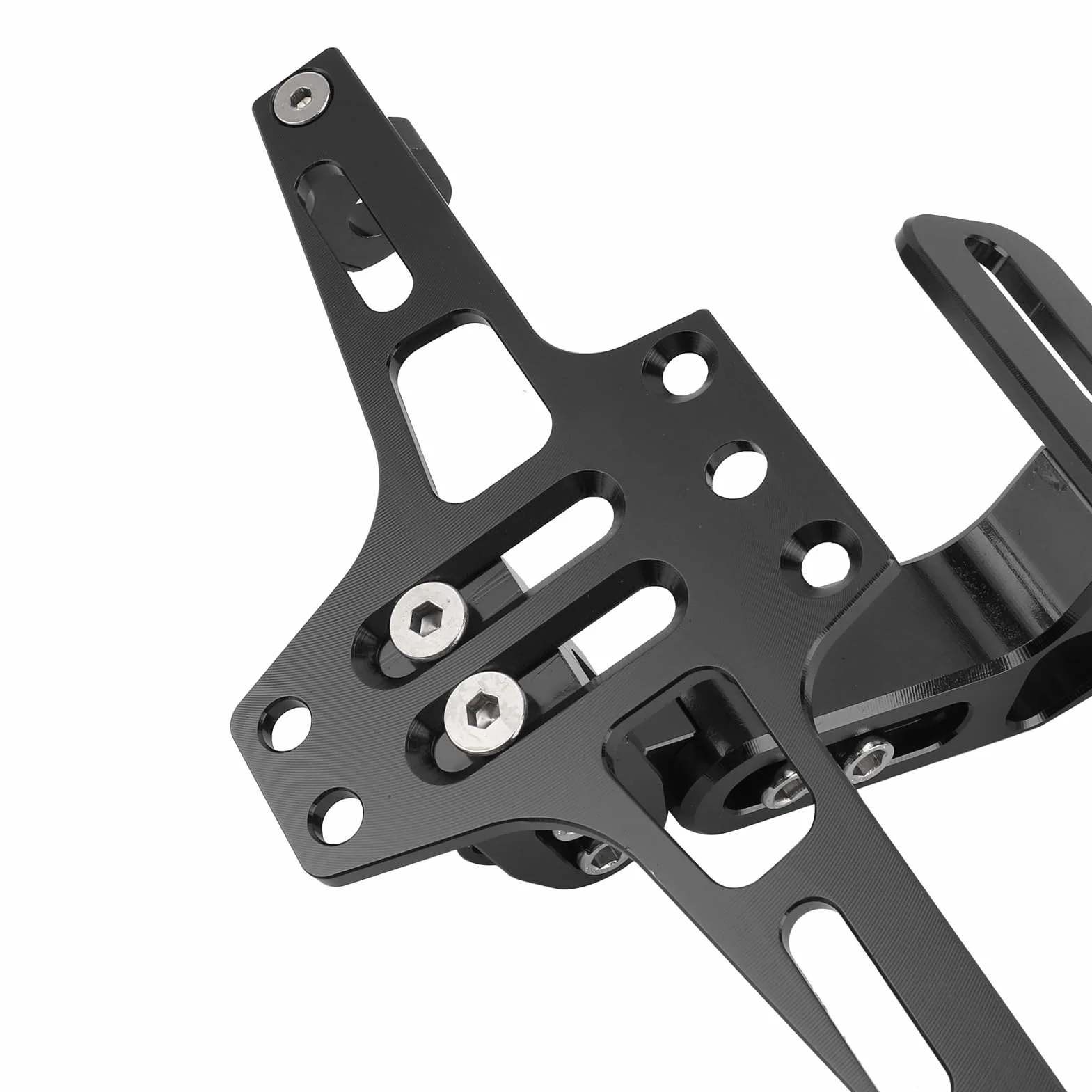 Mocowanie Tablicy Rejestracyjnej Motocykla, Regulowany Uchwyt Tablicy Rejestracyjnej Motocykla ze Stopu Aluminium, Uniwersalny, Odporny na rdzę, do Większości Motocykli (Czarny)