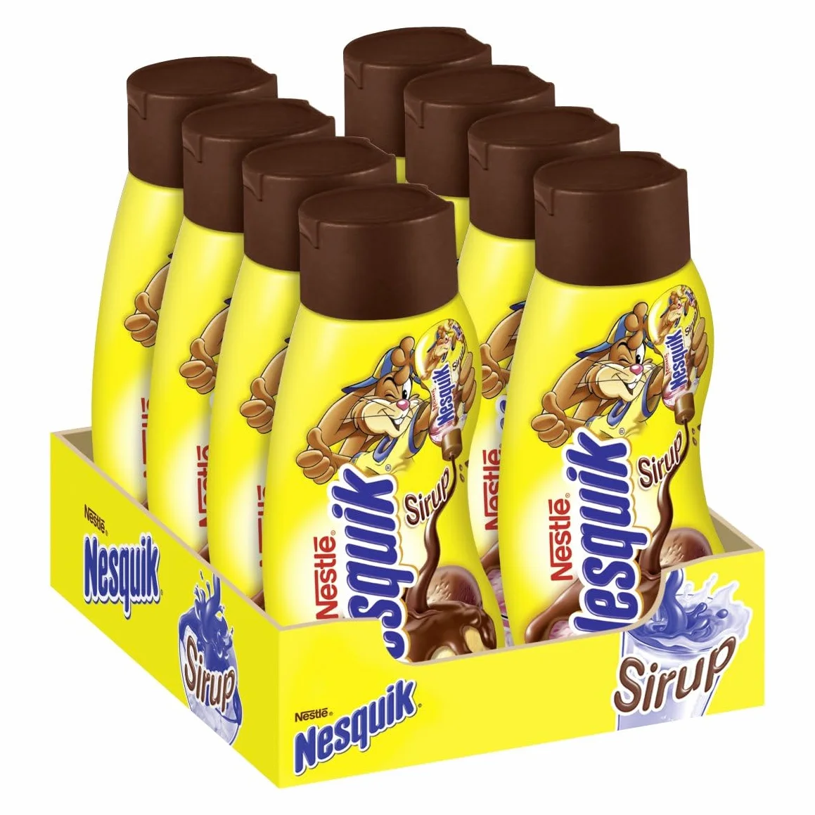 Nestlé NESQUIK, syrop czekoladowy, udoskonalony: jako topping na napoje i desery do mieszania w mleku, do pysznej czekolady, 1 x 300 ml
