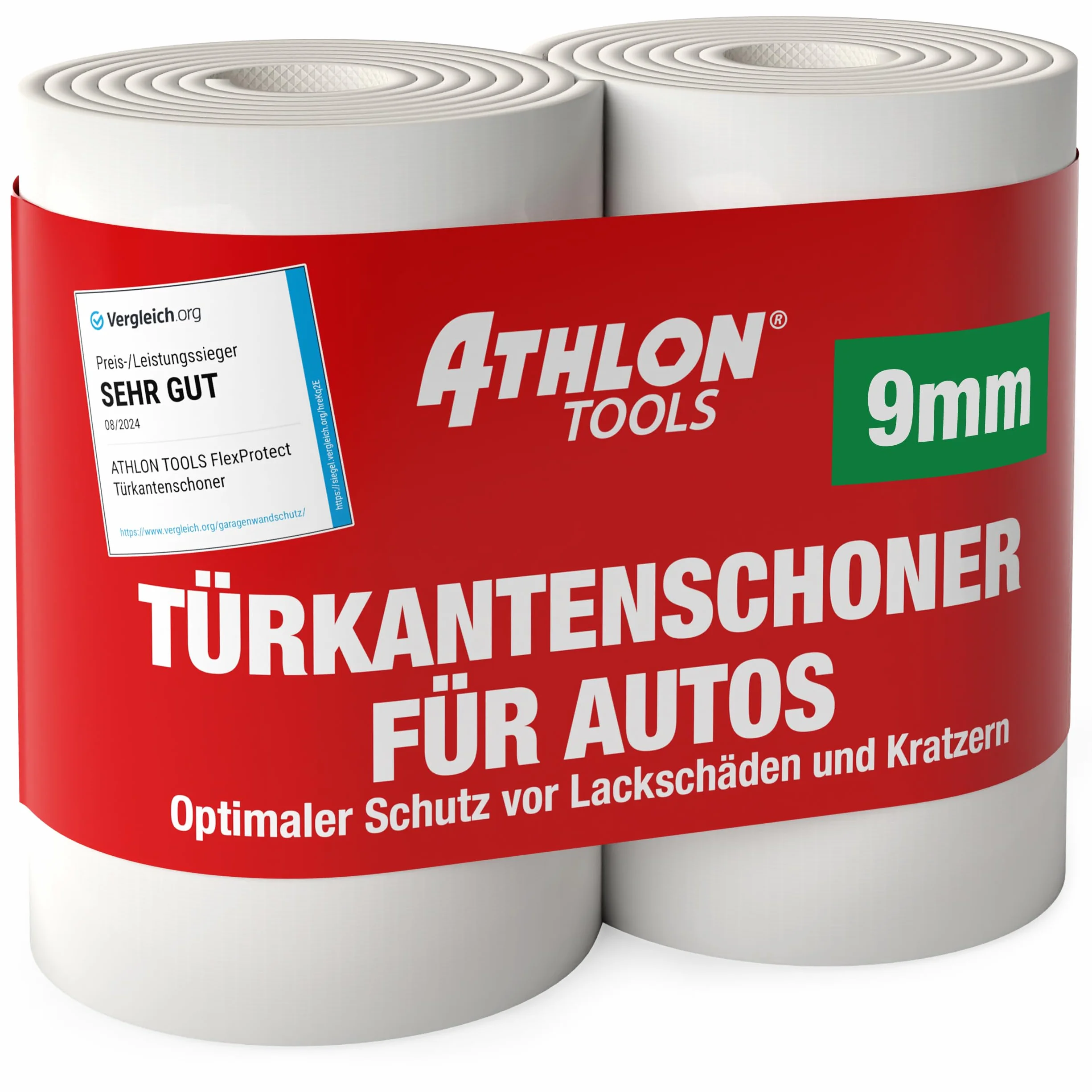 Athlon Tools Folia ochronna na ścianę garażową wysokiej jakości o długości 2 m, ekstra gruba ochrona krawędzi drzwi samochodu, samoprzylepna, wodoodporna, zestaw 2 sztuk