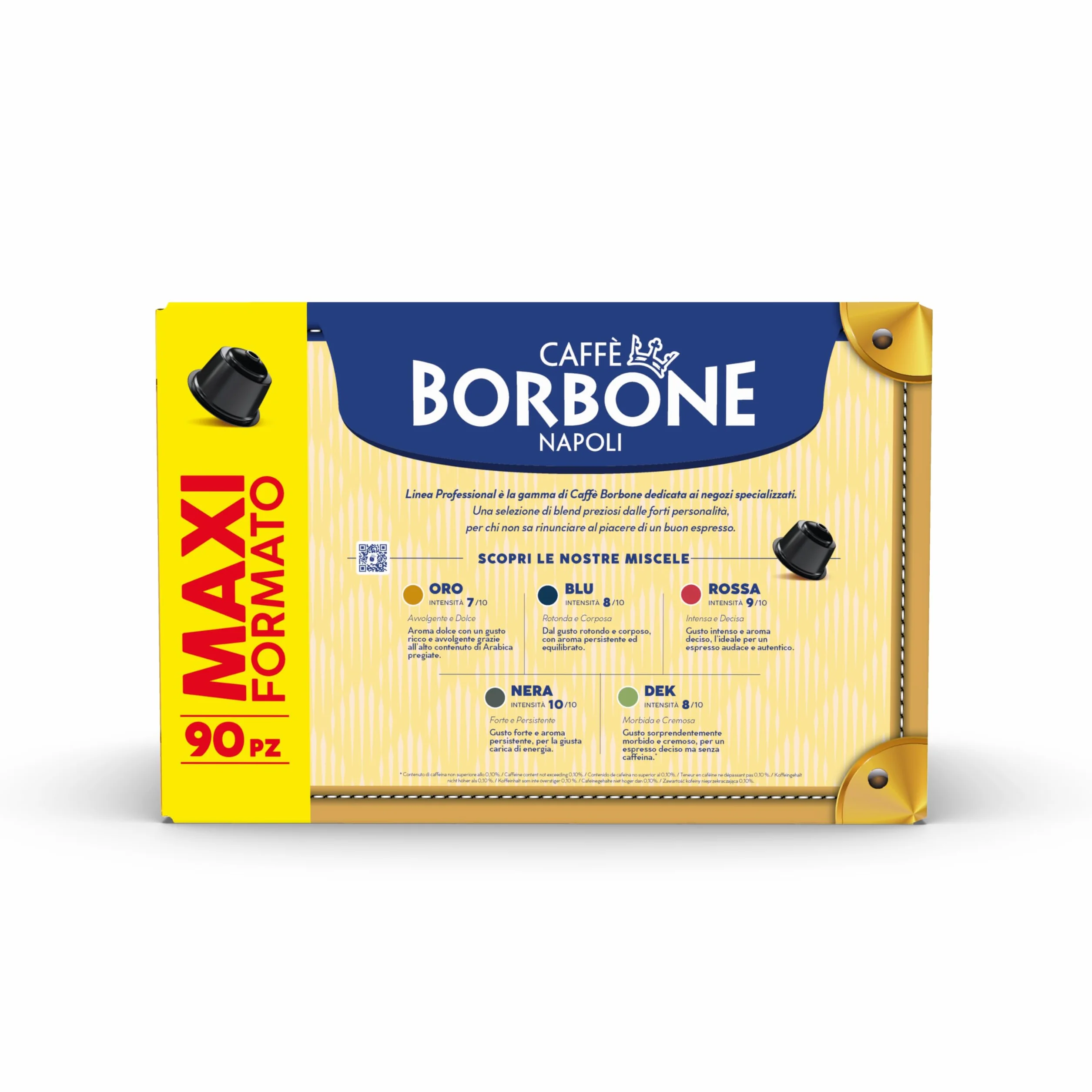 Caffè Borbone, Mieszanka Złota - 90 Kapsułki do Kawy (6 opakowań po 15 sztuk) - Kompatybilna z ekspresami do kawy Nescafé* Dolce Gusto*