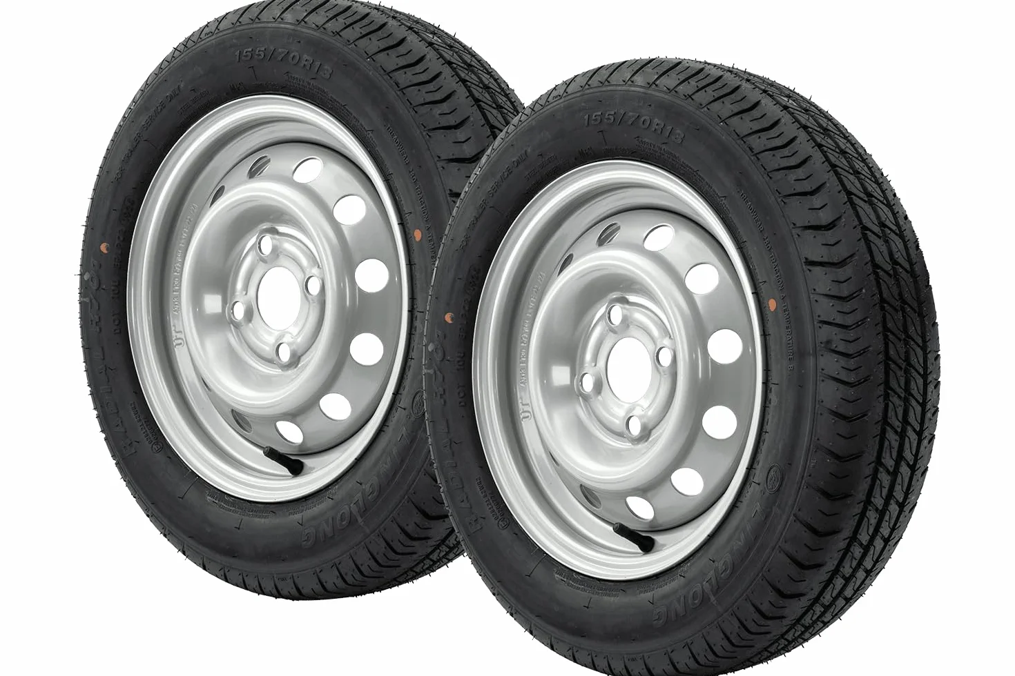 Zestaw 2 kół uniwersalnych 155/70 R13 4Jx13 75 N LK 4x100 do przyczep samochodów osobowych