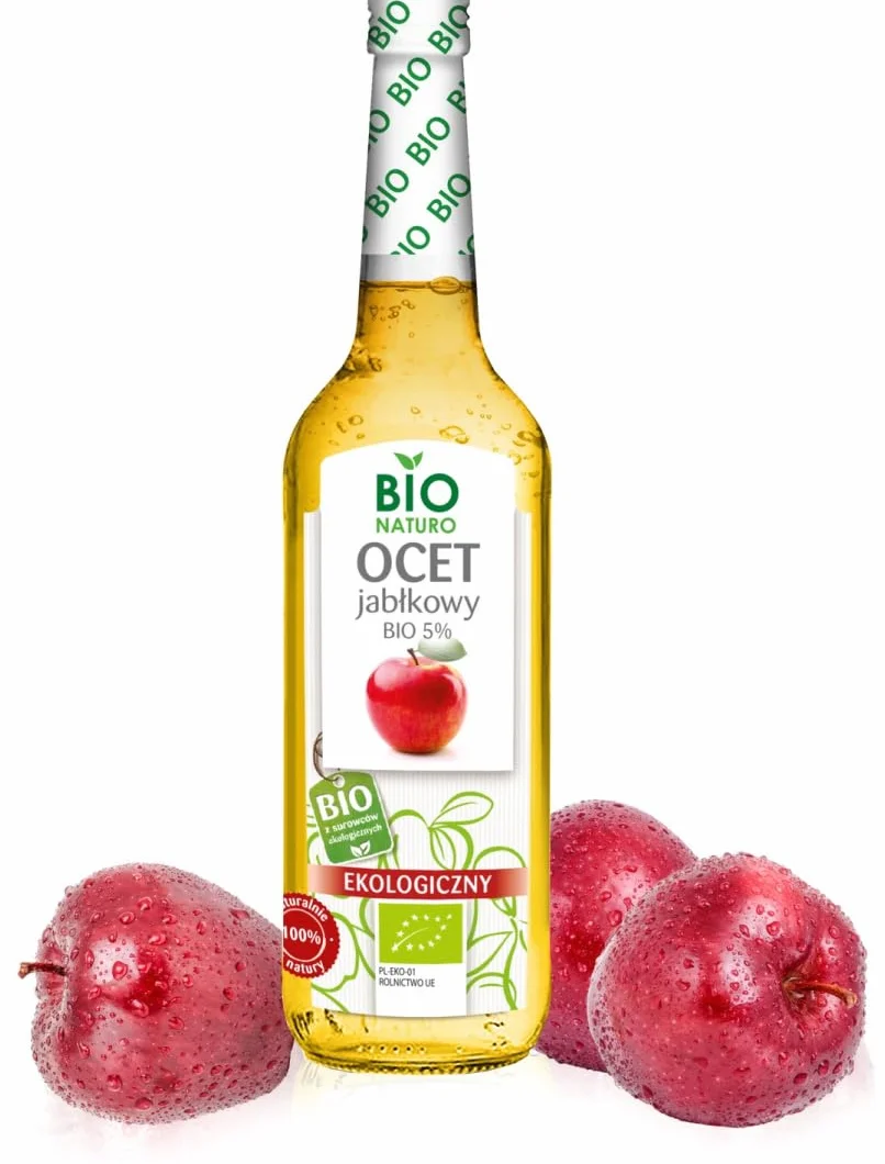 BIONATURO Organiczny ocet jabłkowy 5% 700ml - Niefiltrowany - Naturalnie mętny - Wegański