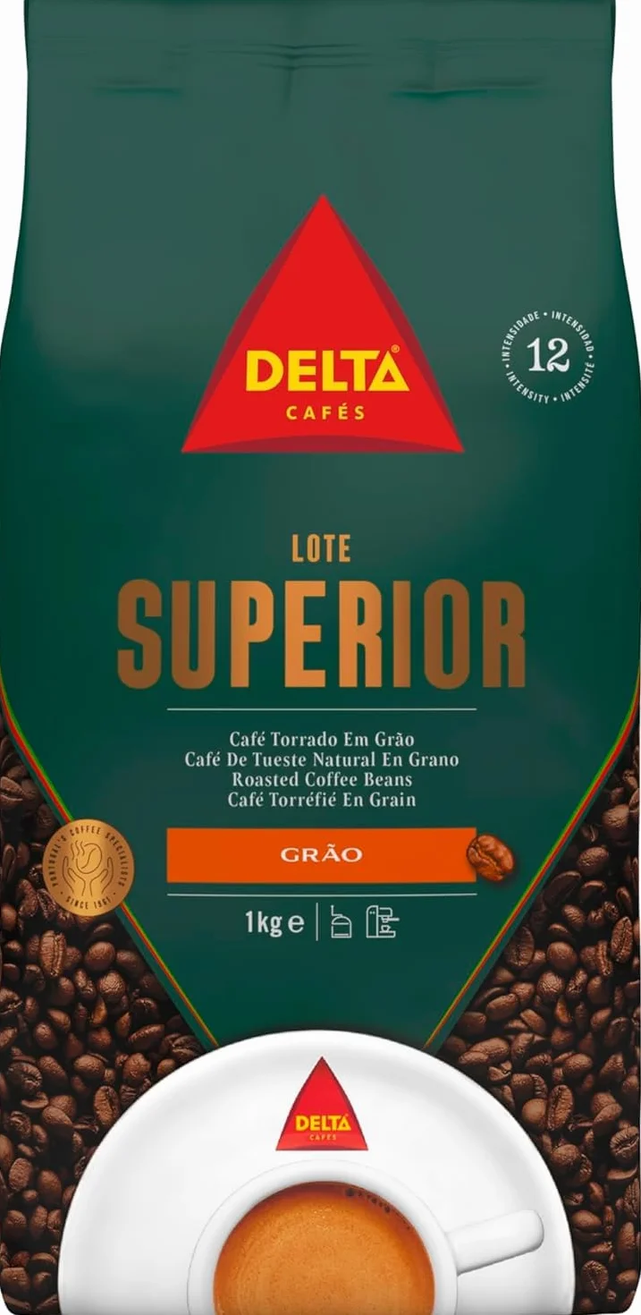 Delta Lote Superior 1 kg – pełne, średnio palone ziarna kawy, energetyczny aromat i subtelna kwasowość, nuty czekolady, orzechów i czerwonych owoców, pełna fasola do espresso, filtra i warzenia mokki