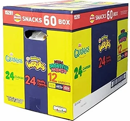 Walkers Yellow Mega Mix Party Box 60 sztuk Quavers Pieczone Wotsits Mega Monster Munch