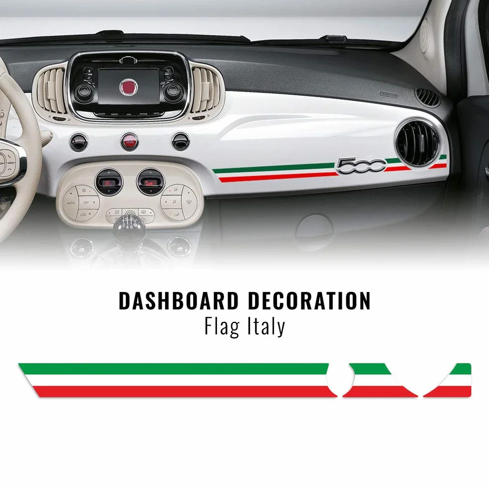 Taśmy samoprzylepne do deski rozdzielczej Fiat 500 Abarth Tricolor Italia
