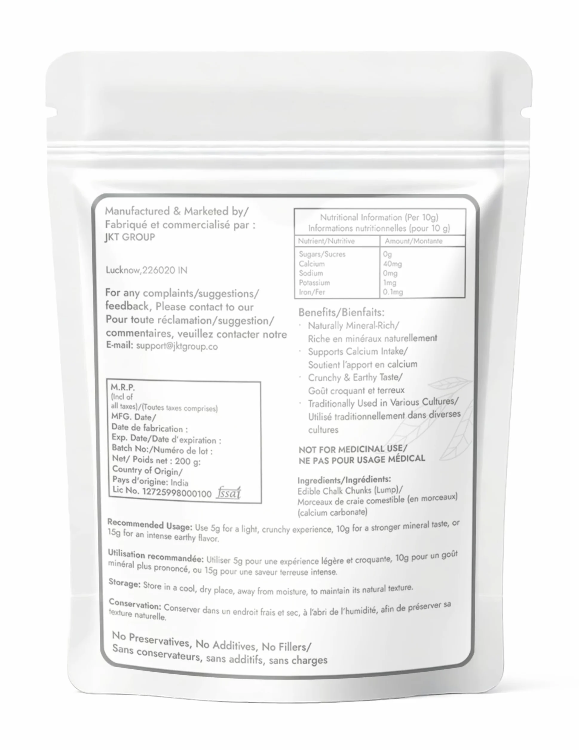Kawałki kredy naturalne organiczne jadalne 200 g