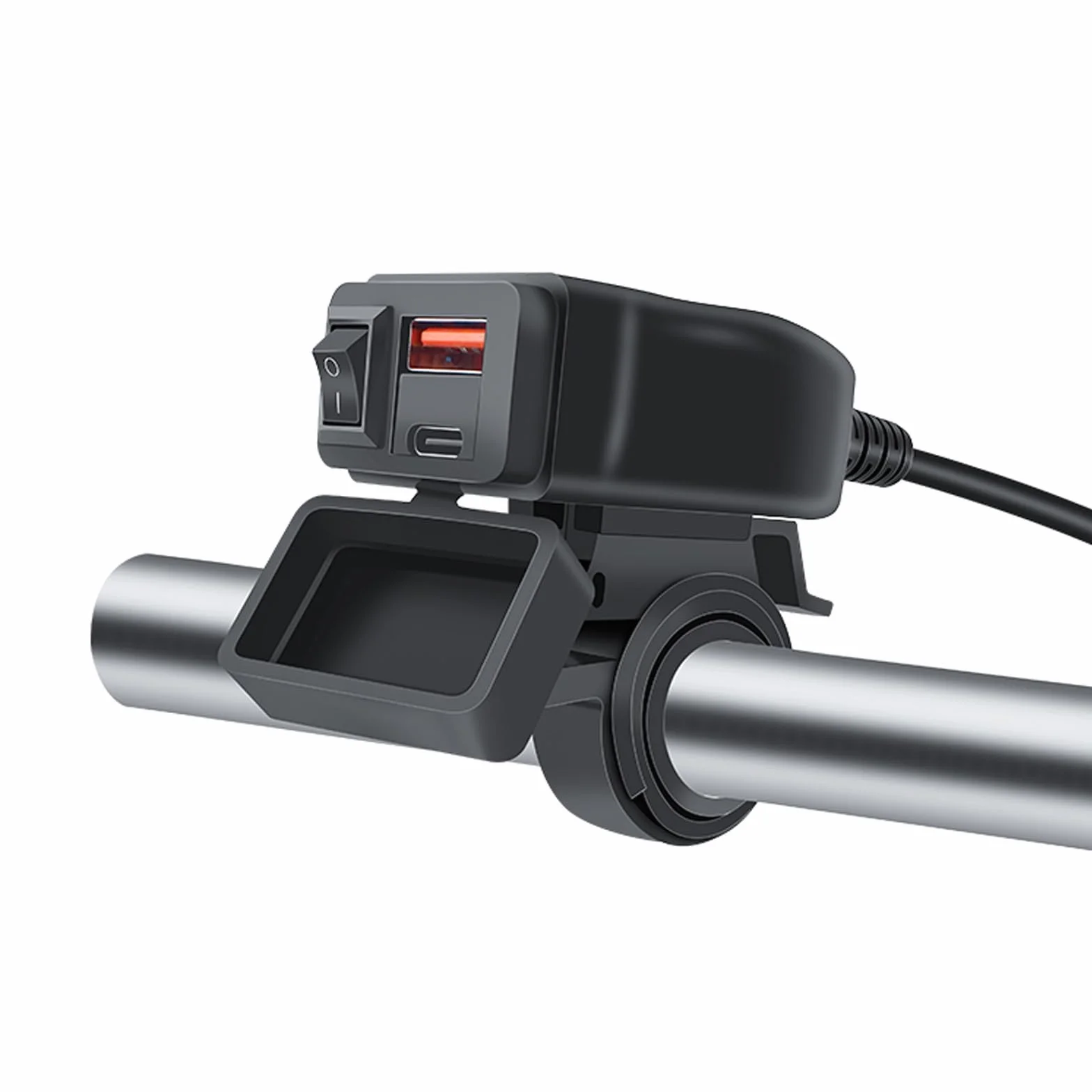 Gniazdo ładowania 12 V USB, do motocykla, 54 W, PD i QC3.0, ze wskaźnikiem napięcia LED, wodoszczelność IP65 do 12 V-24 V