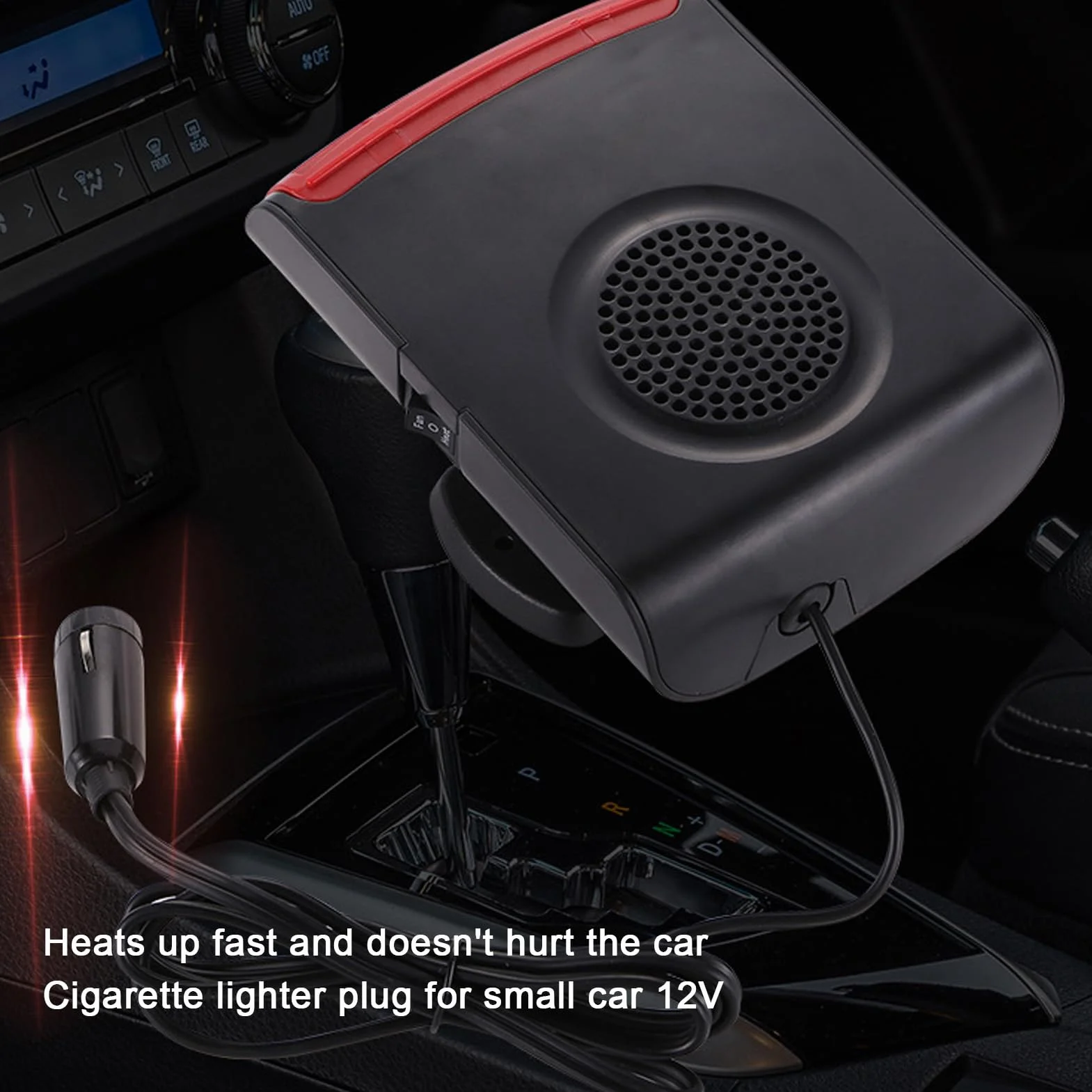 Przenośny Grzejnik Samochodowy, Odmgławiacz i Odmrażacz Przedniej Szyby 12 V 150 W, Wentylator Szybkiego Ogrzewania i Chłodzenia 2 W 1, Podłączenie do Zapalniczki Samochodowej do