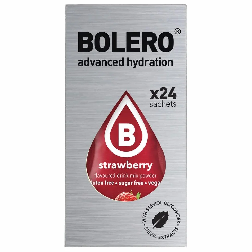 Bolero Napój 24 Torebki 3 g Owoce Rozpuszczalny Proszek Słodzony Stewią Strawberry 72 g