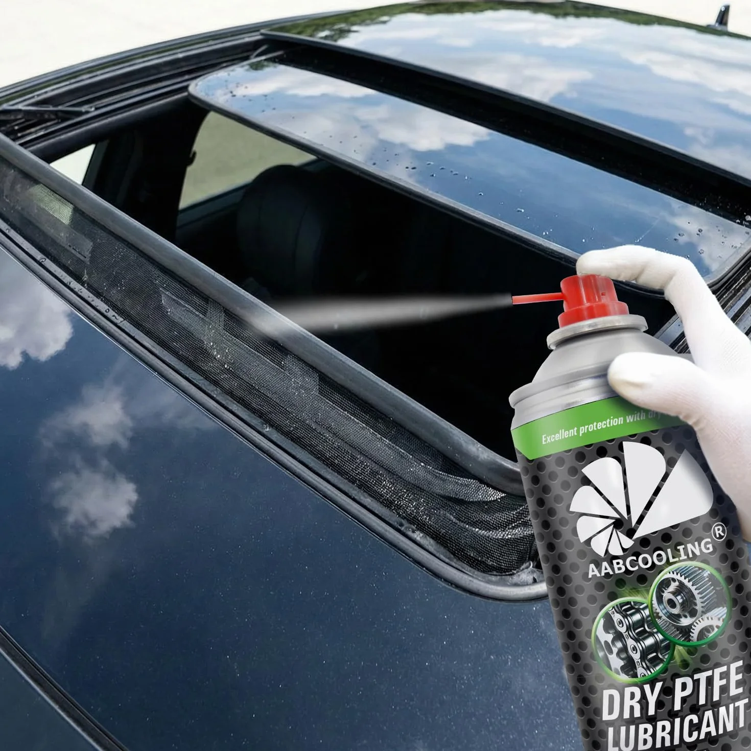 AABCOOLING Dry PTFE Lubricant 400 ml, suchy smar teflonowy w Spreju do motocykli, łańcucha, łożysk, linek i przegubów – zmniejsza tarcie, chroni przed korozją