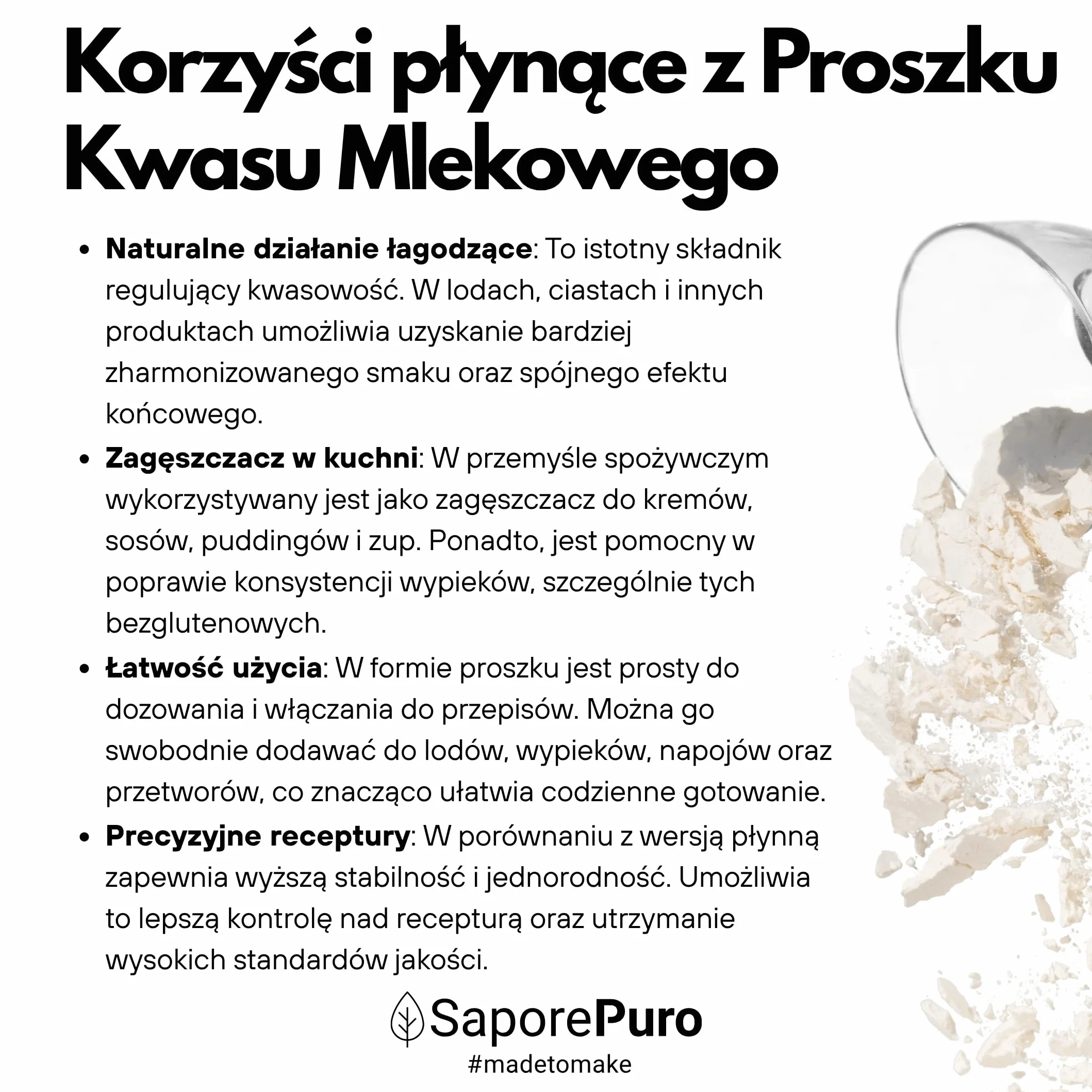 Kwas Mlekowy w Proszku 200 g – Czysta Jakość Spożywcza